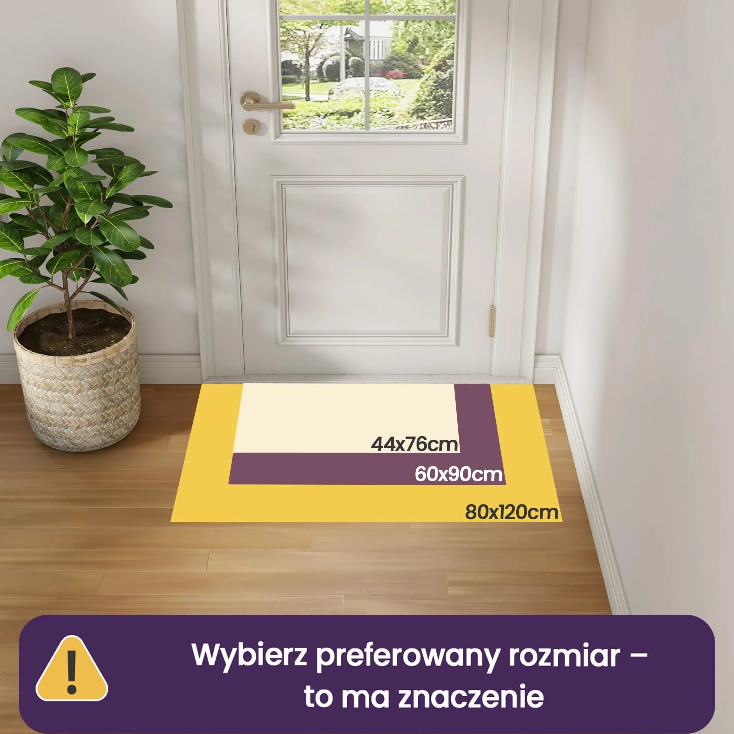 DEXI Wycieraczka pod drzwi wewnętrzne, 80 x 120 cm, wycieraczka do wnętrz, niskoprofilowa, nadająca się prania, antypoślizgowa, chłonna, do drzwi wejściowych, tylnych, przedpokoju, beżowa