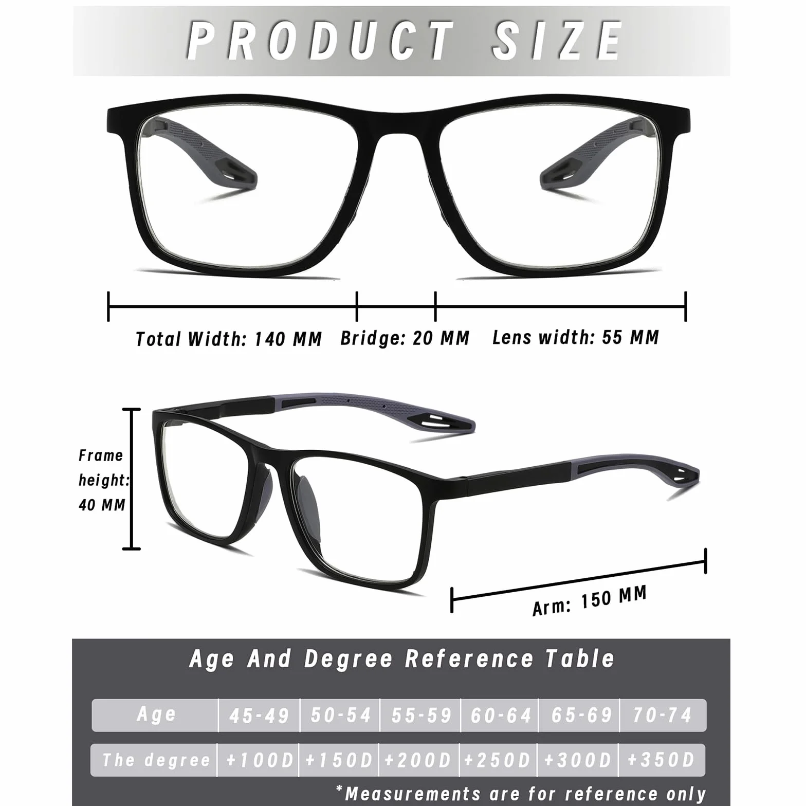 Hubeye Sportowe okulary do czytania TR90 Ultralight kwadratowe chroniące przed niebieskim światłem