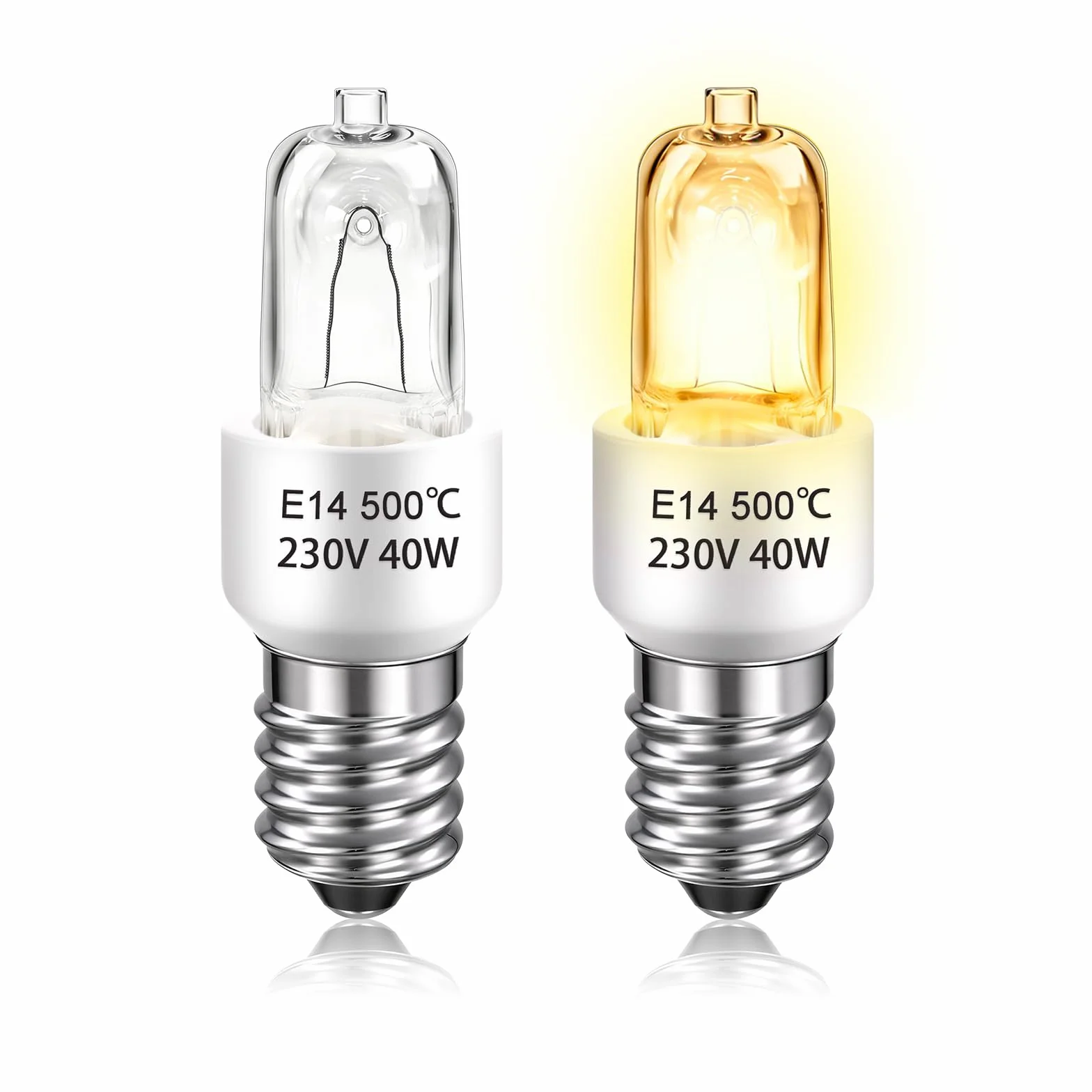 Żarówka E14 do piekarnika 300°C, 230V, ściemnialna, ciepła biel, 2 sztuki