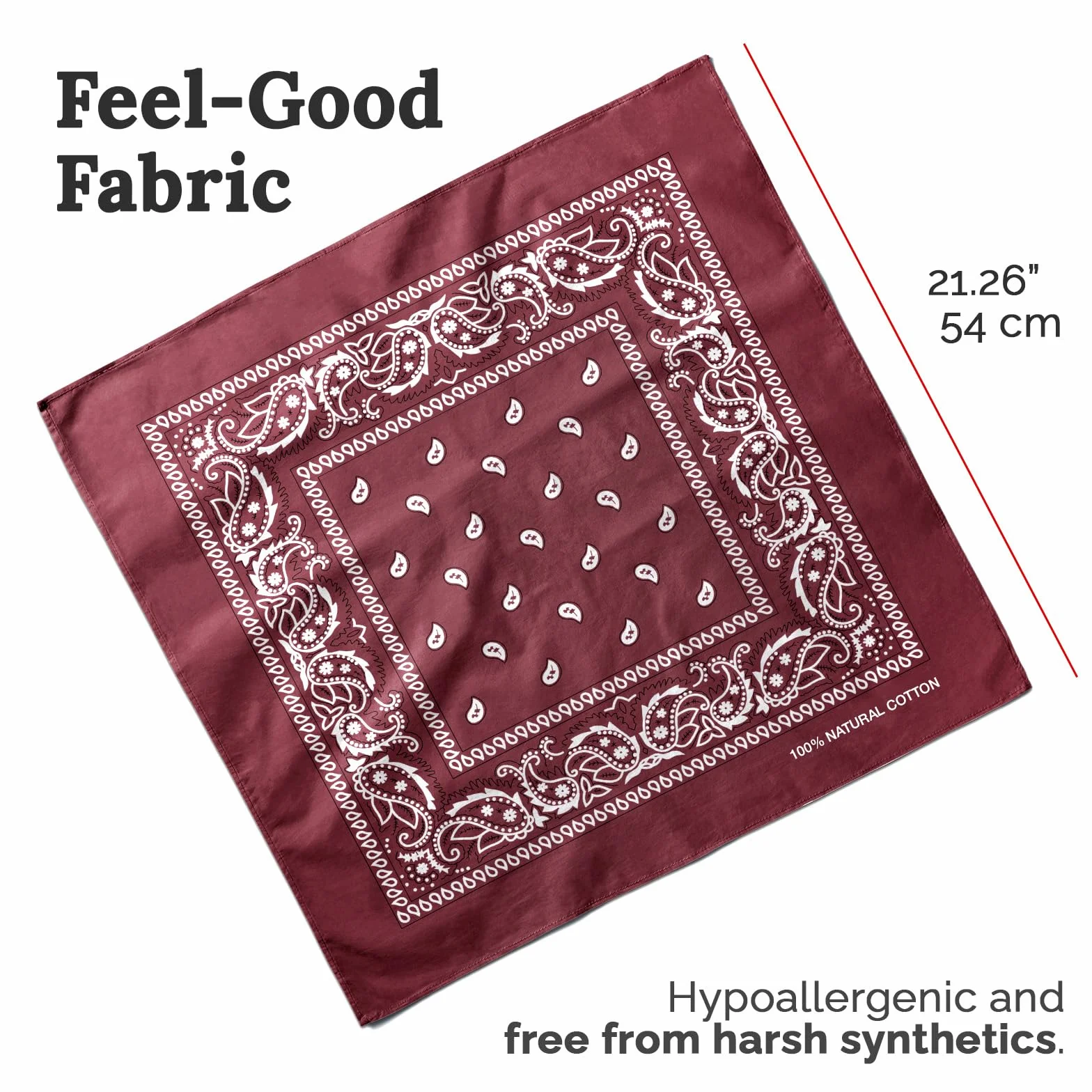 Bandana KP – 100% bawełna i włókna naturalne – miękka, trwała i nadająca się do prania w pralce – dla mężczyzn i kobiet