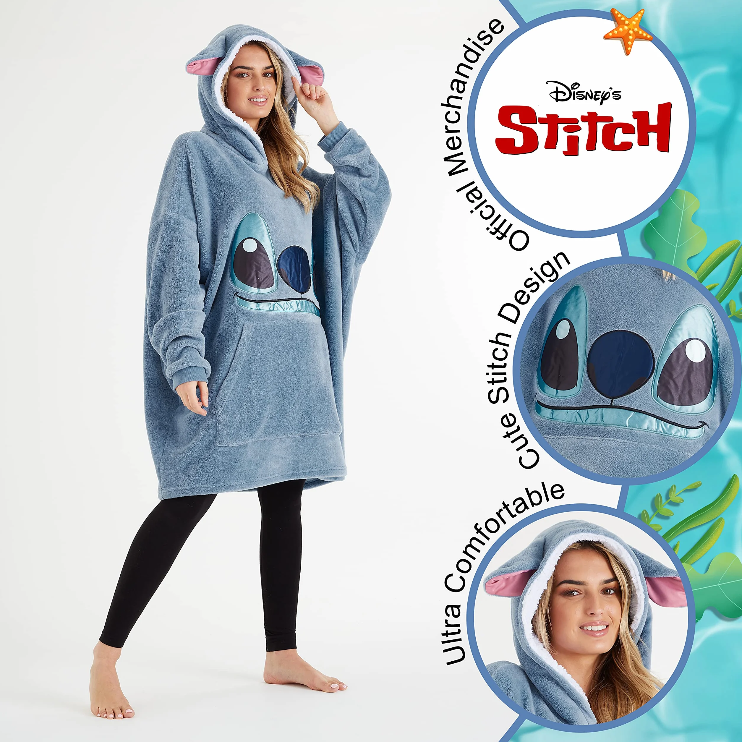 Disney Bluza z kapturem oversize Kobiety Hoodie Blanket