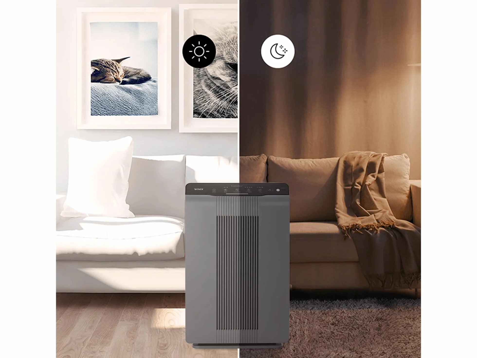 WINIX 5300-2 oczyszczacz powietrza dla alergików i PM2.5, CADR 390 m³/h, 99 m², filtruje 99,999% pyłków, alergii, kurzu i dymu, monitor jakości powietrza, tryb uśpienia i automatyczny