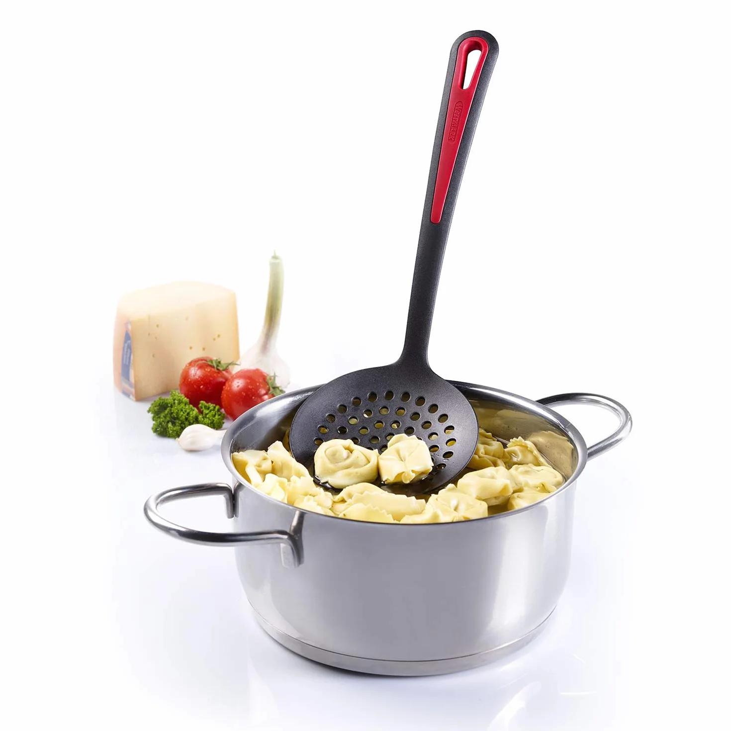 Westmark Łyżka cedzakowa Odporność na temp. do 270°C, PPA, Długość: 32,2 cm, Gallant Plus, Czerwona/Czarna, 29502275
