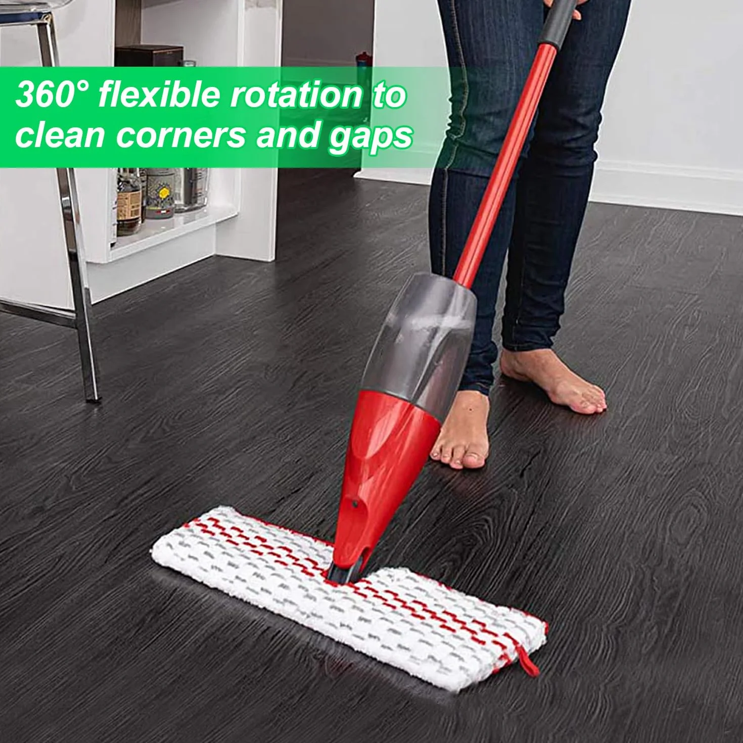 Microfiber Replacement Mop Head 154 x 392 mm Double-Sided Compatible With O-Cedar ProMist MAX Spray 4 Pack