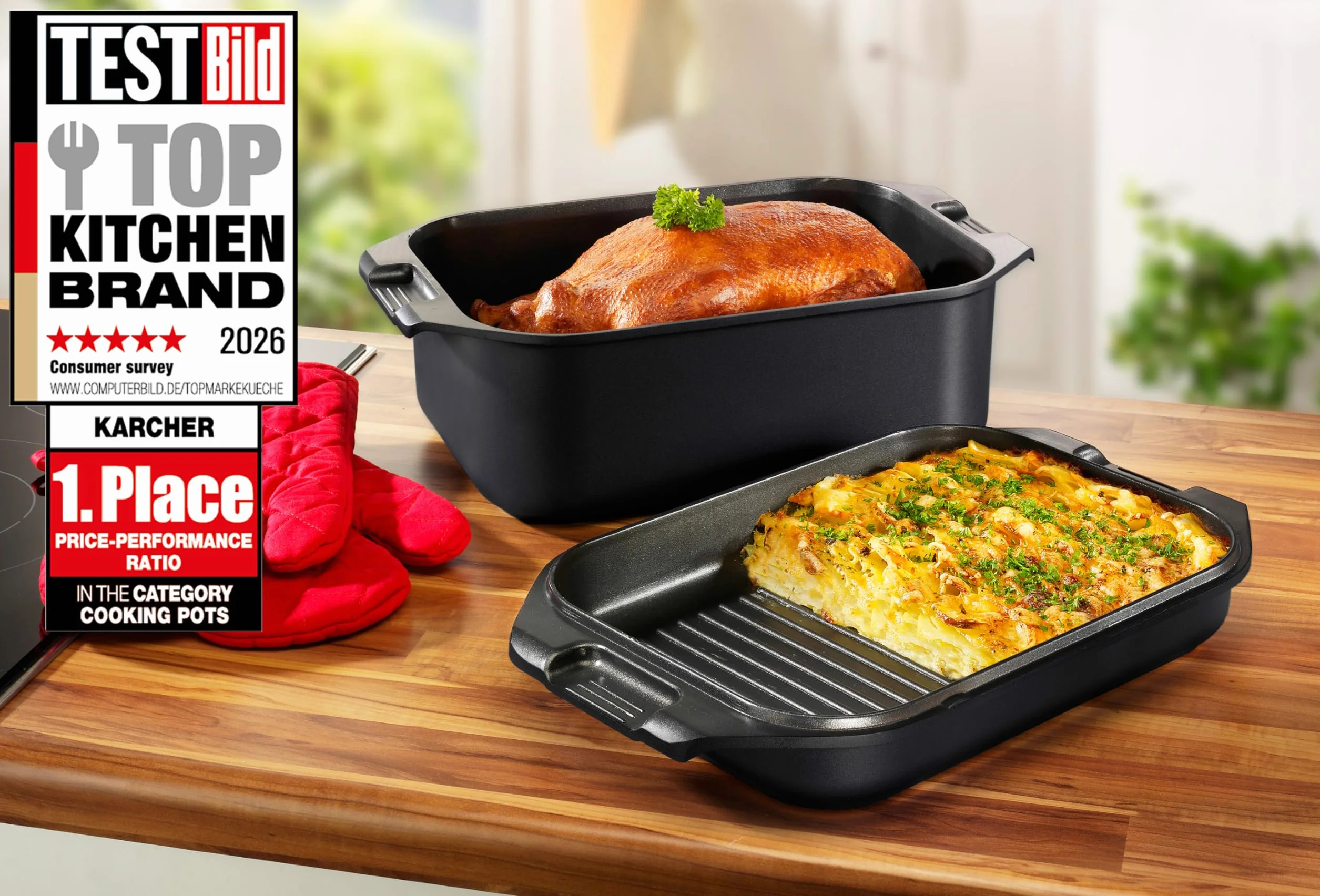 Karcher Indukcyjna brytfanna z pokrywką 2 w 1 8,7 litra odlew aluminiowy