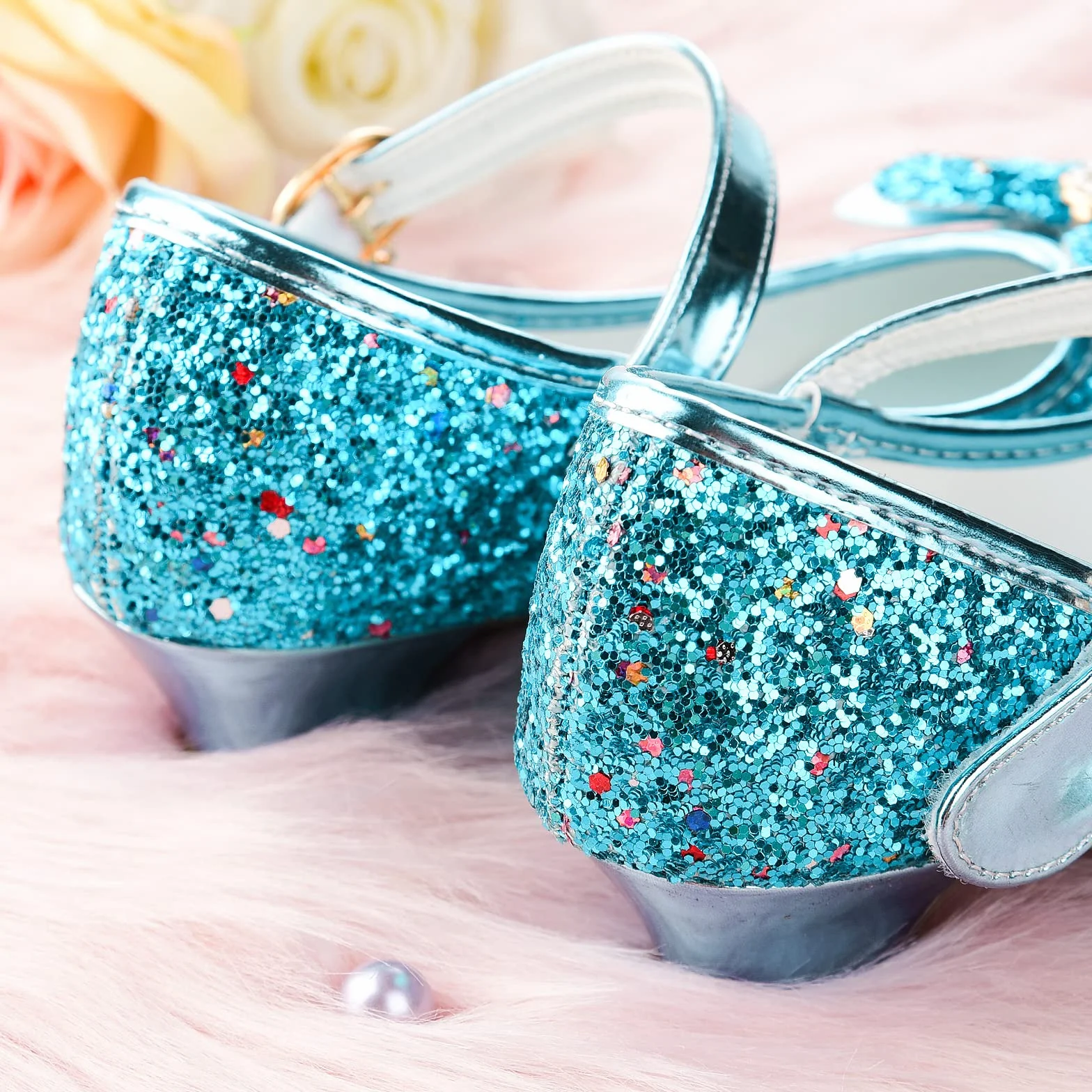 JerrisApparel Dziewczęce buty księżniczki Mary Janes na wesele, urodziny, imprezę