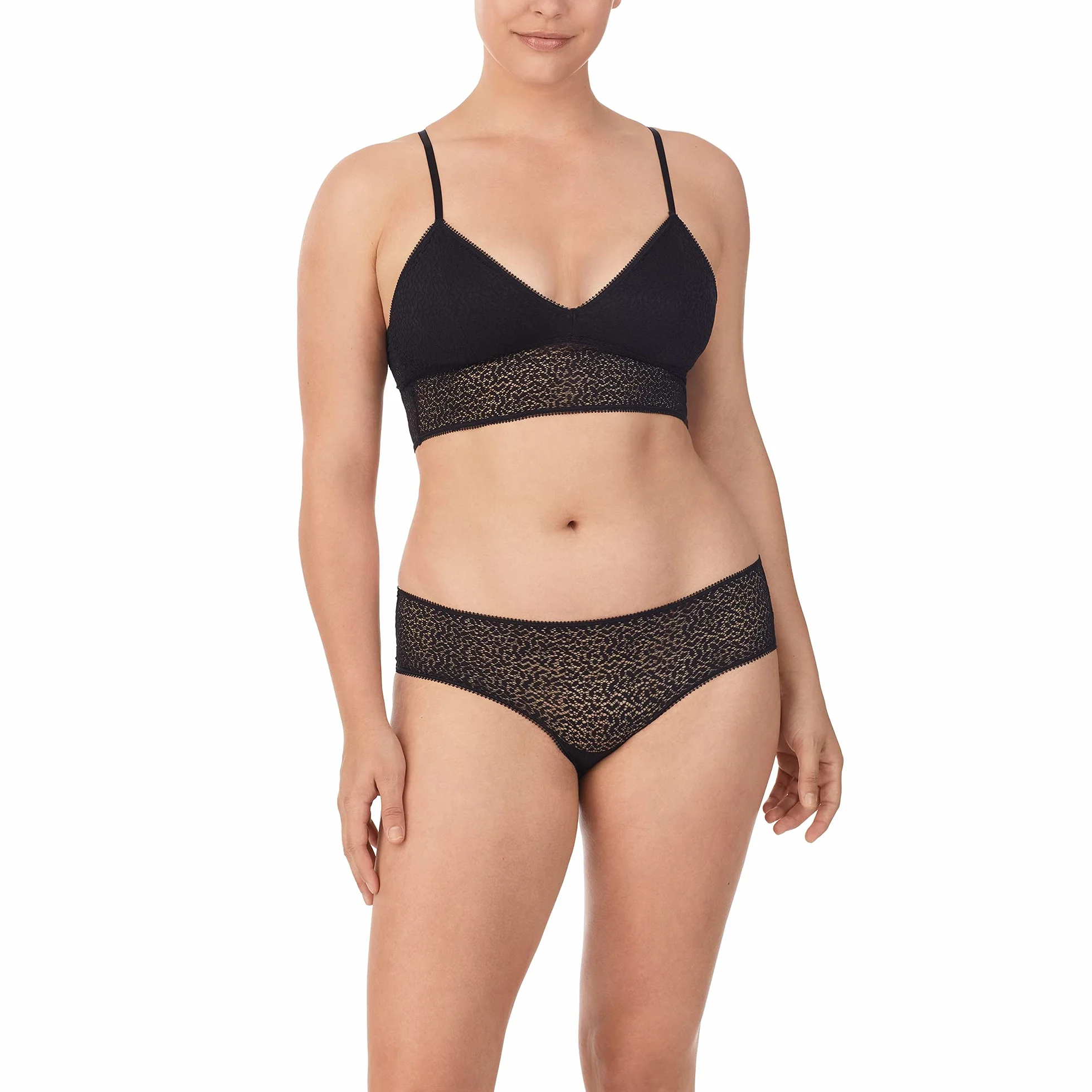 DKNY Damski nowoczesny koronkowy biustonosz typu Racerback Longline Bralette