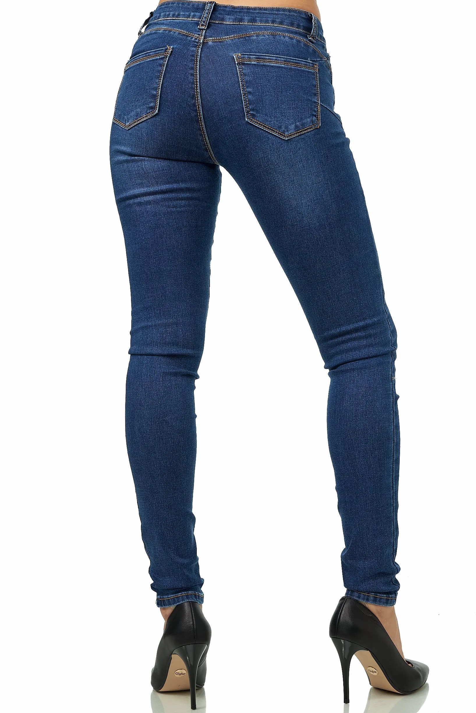 Elara Damskie Spodnie Elastyczne Push Up Jeans Chunkyrayan