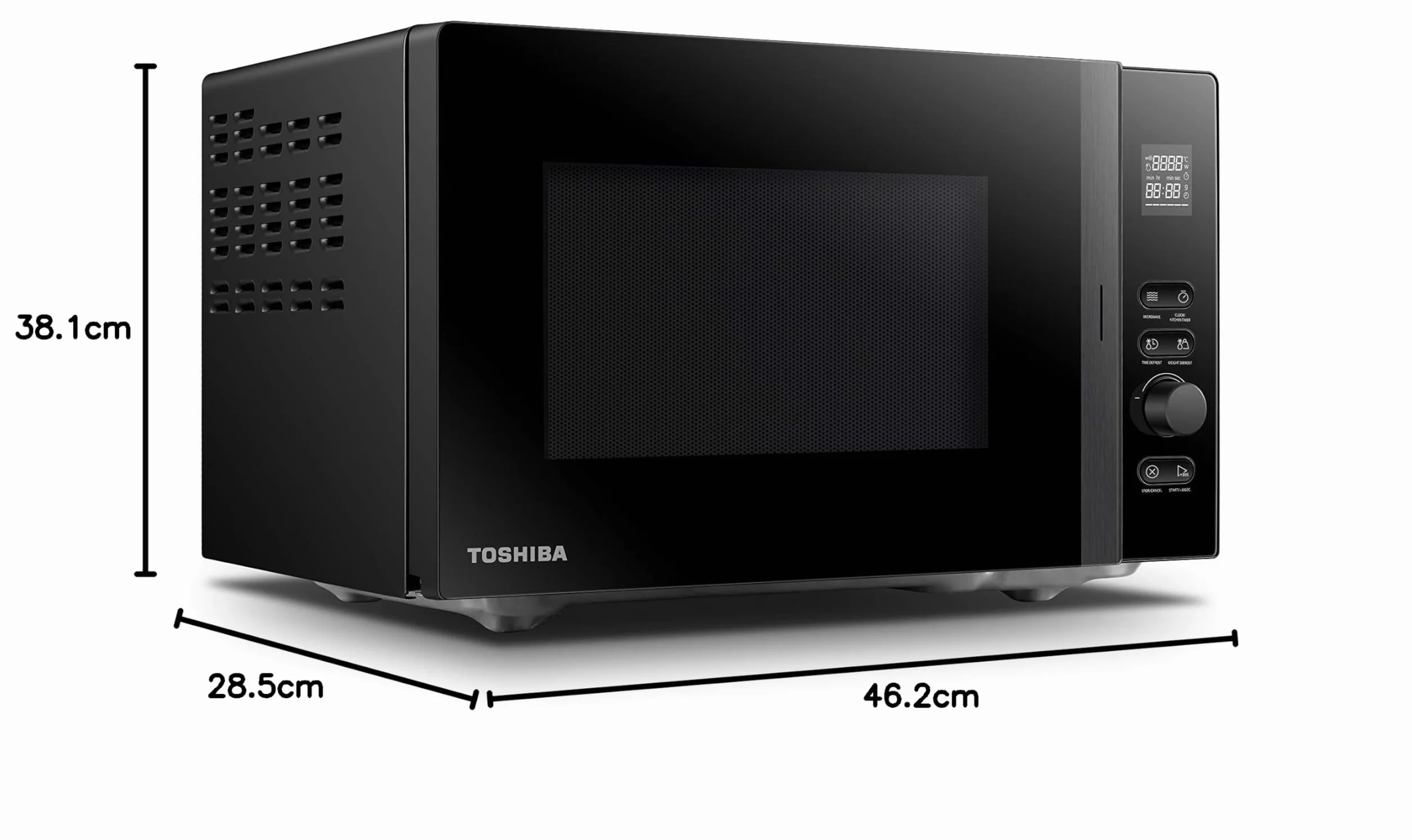 Toshiba MV-AM20T(BK) kuchenka mikrofalowa solo 20 l 800 W 5 poziomów mocy 12 programów automatycznych wnętrze emaliowane