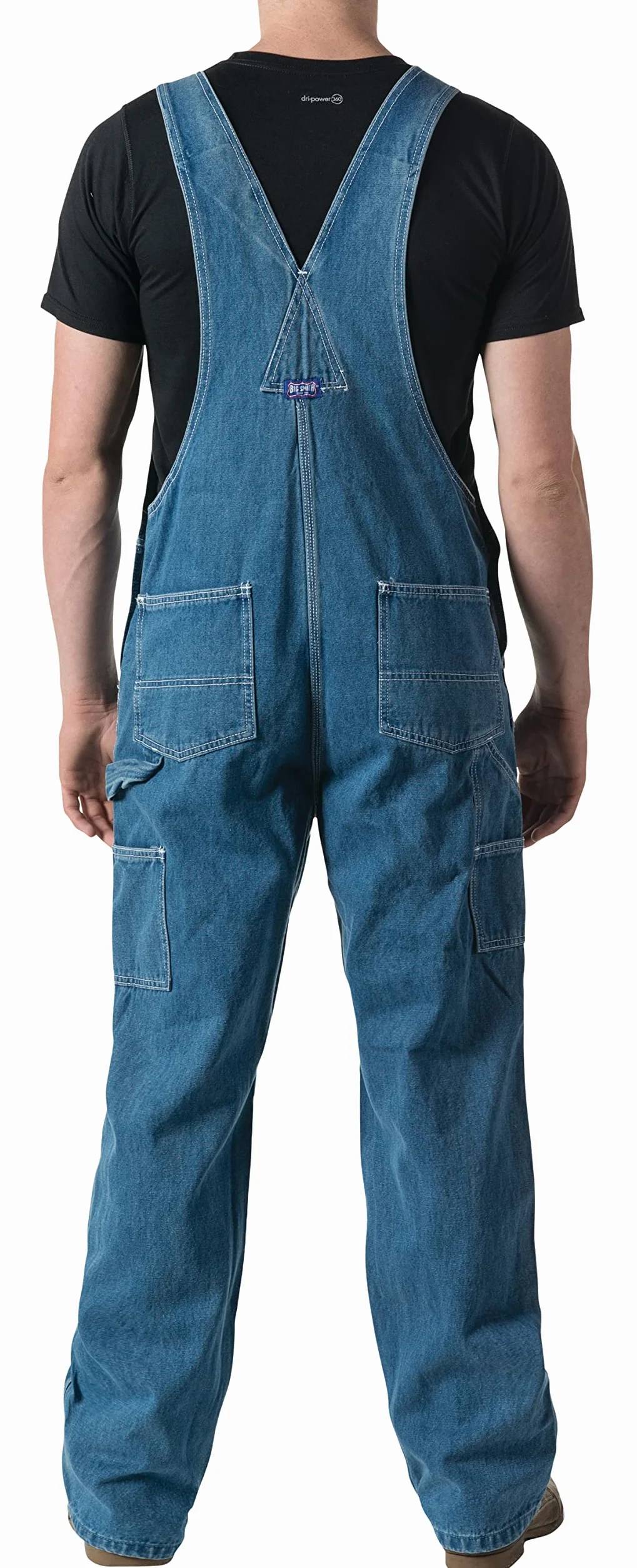 Big Smith Męskie ogrodniczki jeansowe stonewashed
