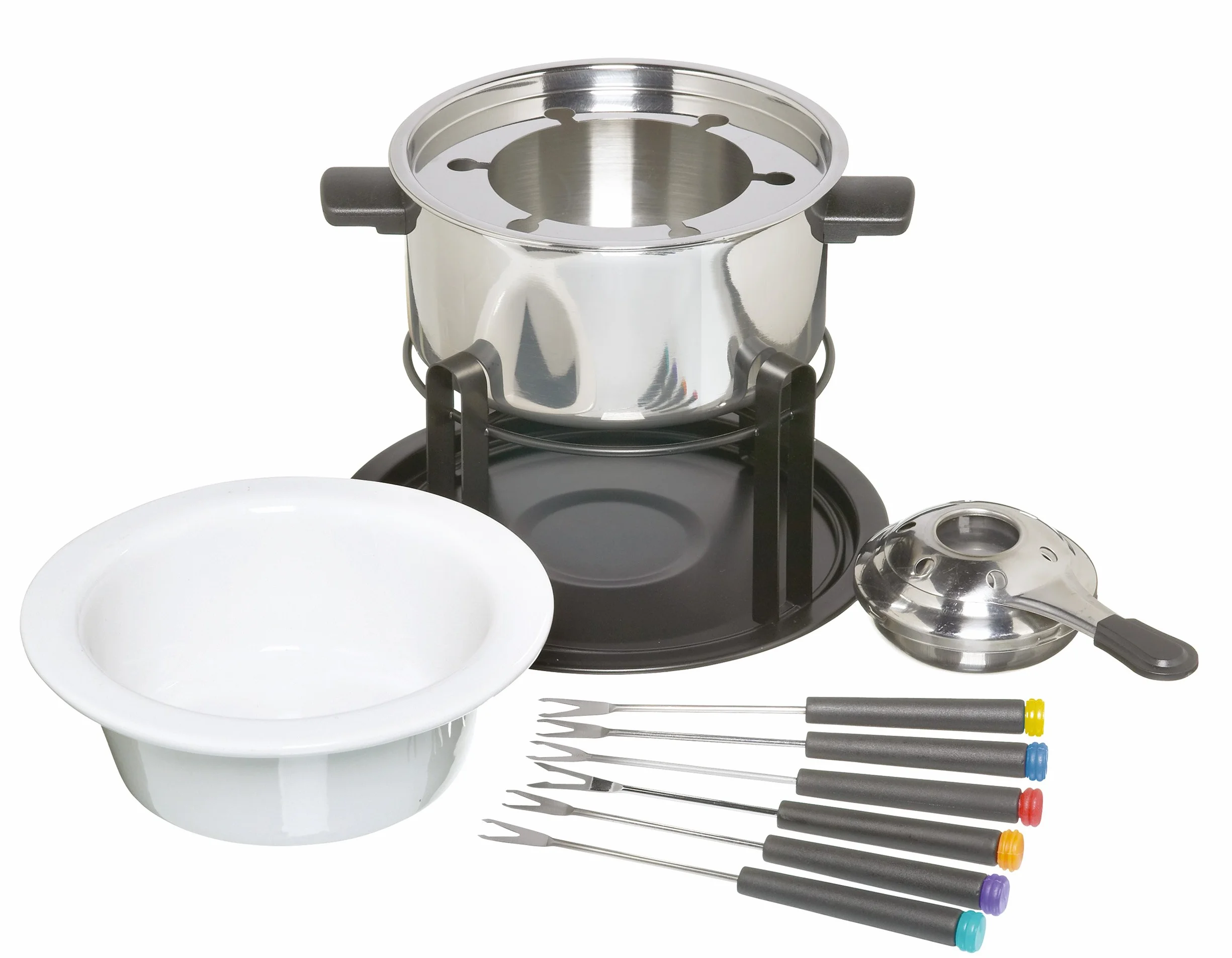 KitchenCraft Zestaw do fondue 3 w 1 srebrny