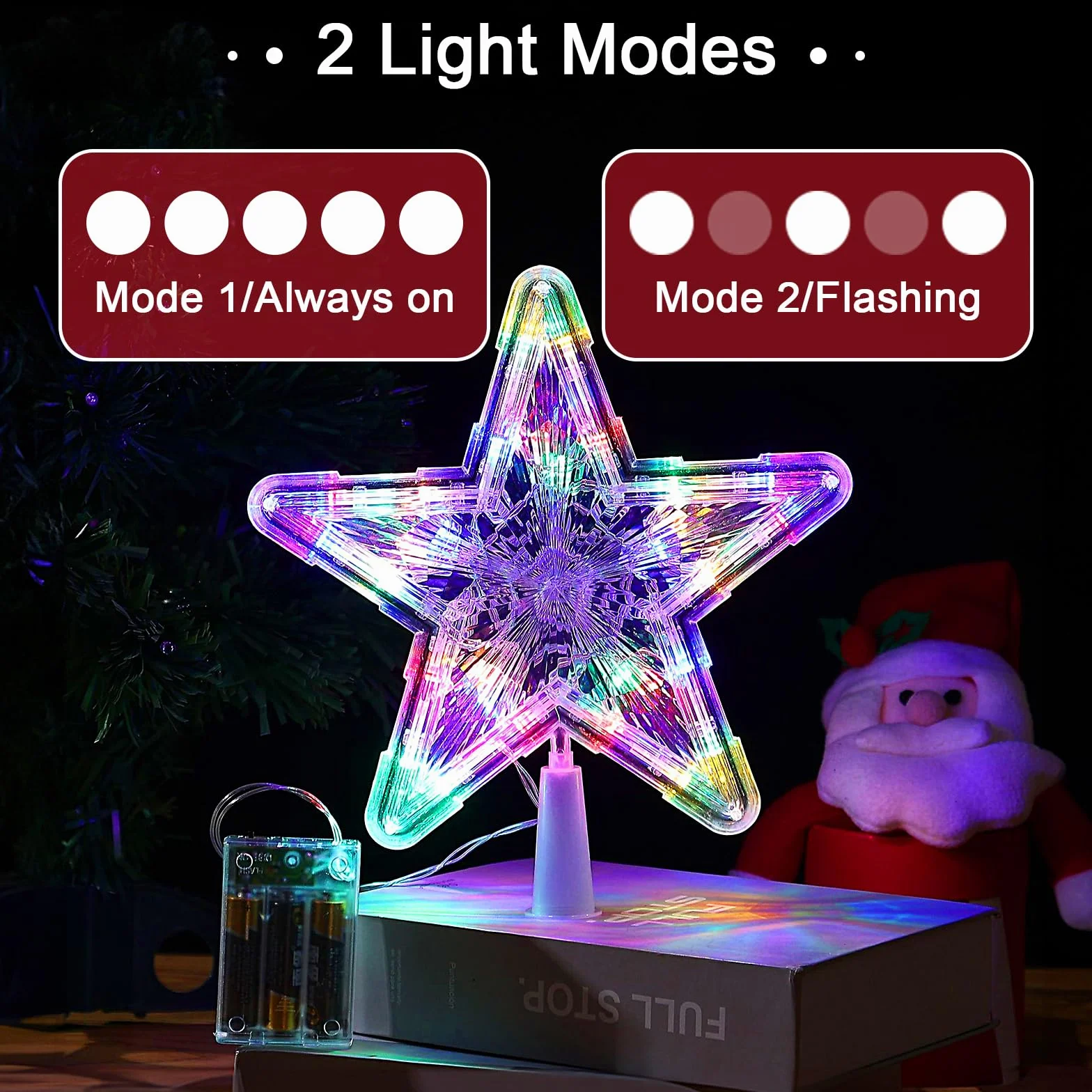 Czubek choinkowy gwiazda, czubek choinkowy dekoracja z 30 diodami LED, czubek gwiazda 9 x 1,57 cala, błyszczące gwiazdy, gwiazda na choinkę, światła topper dekoracja bożonarodzeniowa