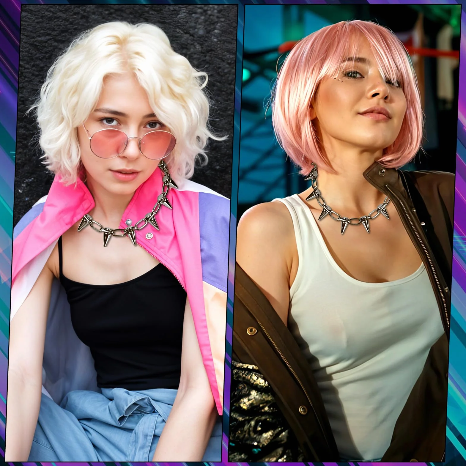 Abeillo Gotyckie naszyjniki dla kobiet kolce choker punkowy łańcuszek choker kołnierz na artykuły imprezowe w stylu vintage