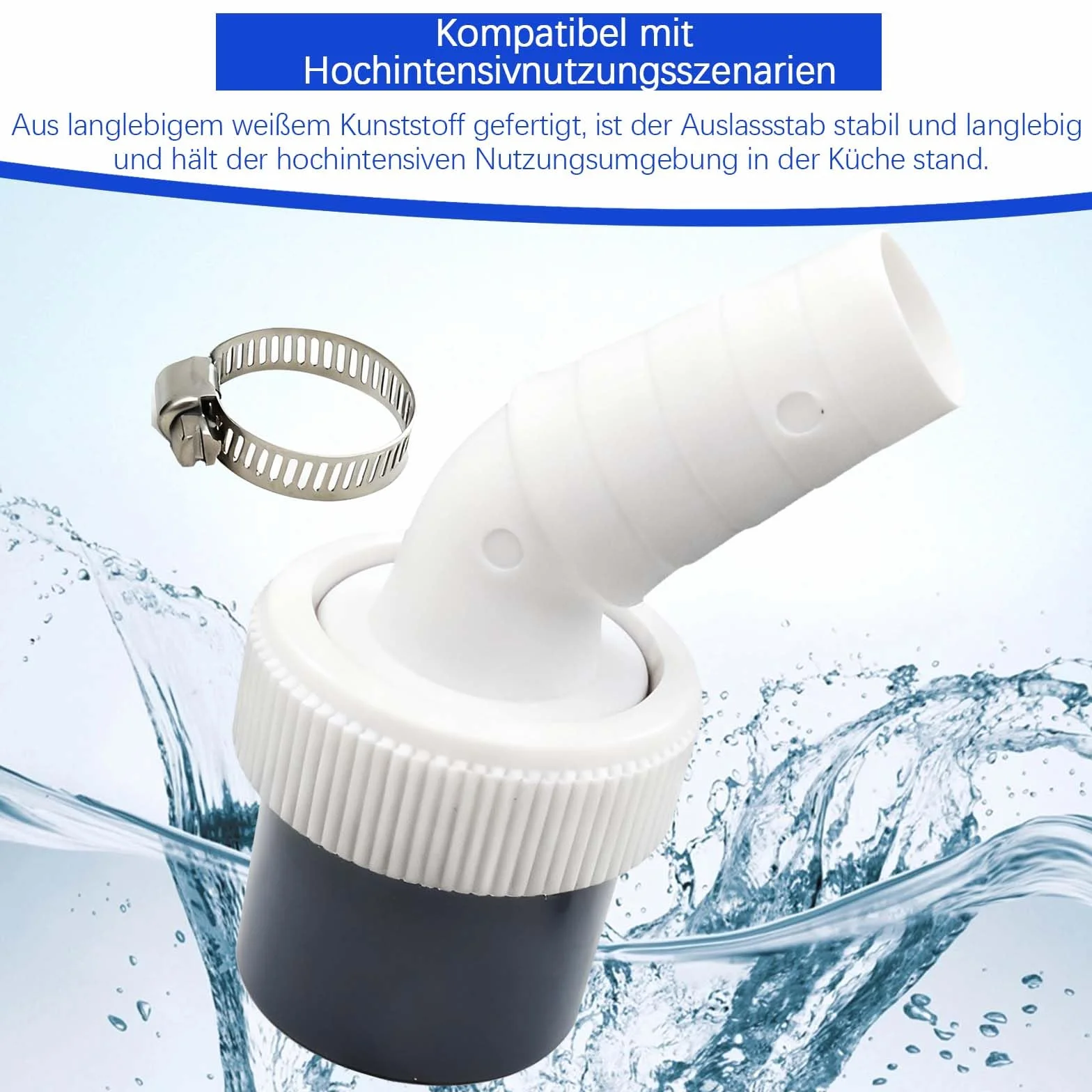 Adapter do odpływu pralki Ø18-24 mm, odpływ 40 mm, rura z obciążeniem wężowym, 2 sztuki