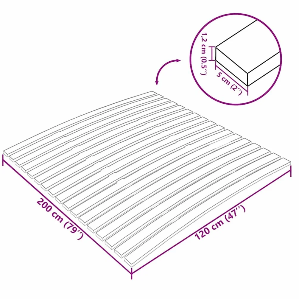 vidaXL Zapasowe listwy do łóżka 120x200 cm stelaż listwowy