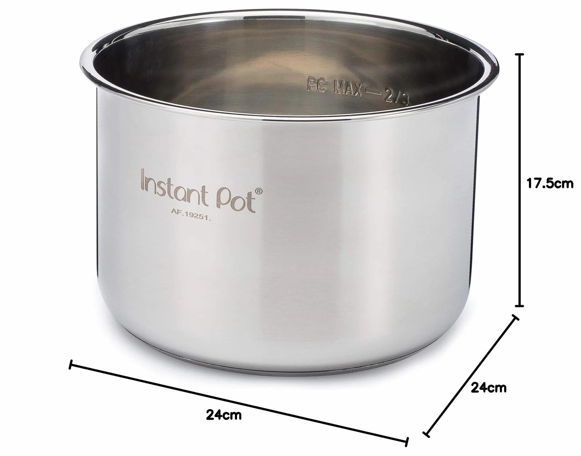 Instant Pot Garnek wewnętrzny ze stali nierdzewnej - 7,6 litra