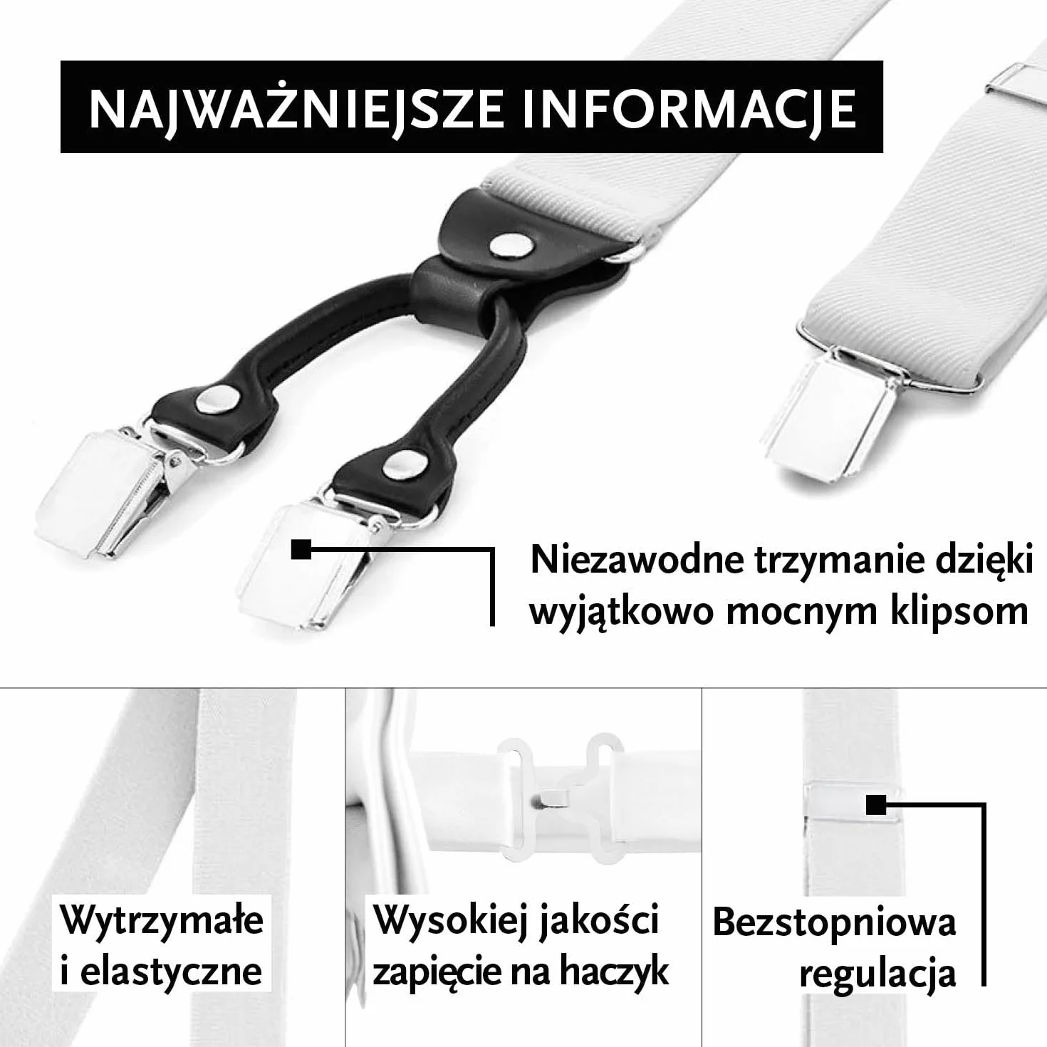 DonDon Szelki męskie krój Y szerokość 3,5 cm elastyczne i regulowane w zestawie z dopasowaną kolorystycznie muchą 12 x 6 cm