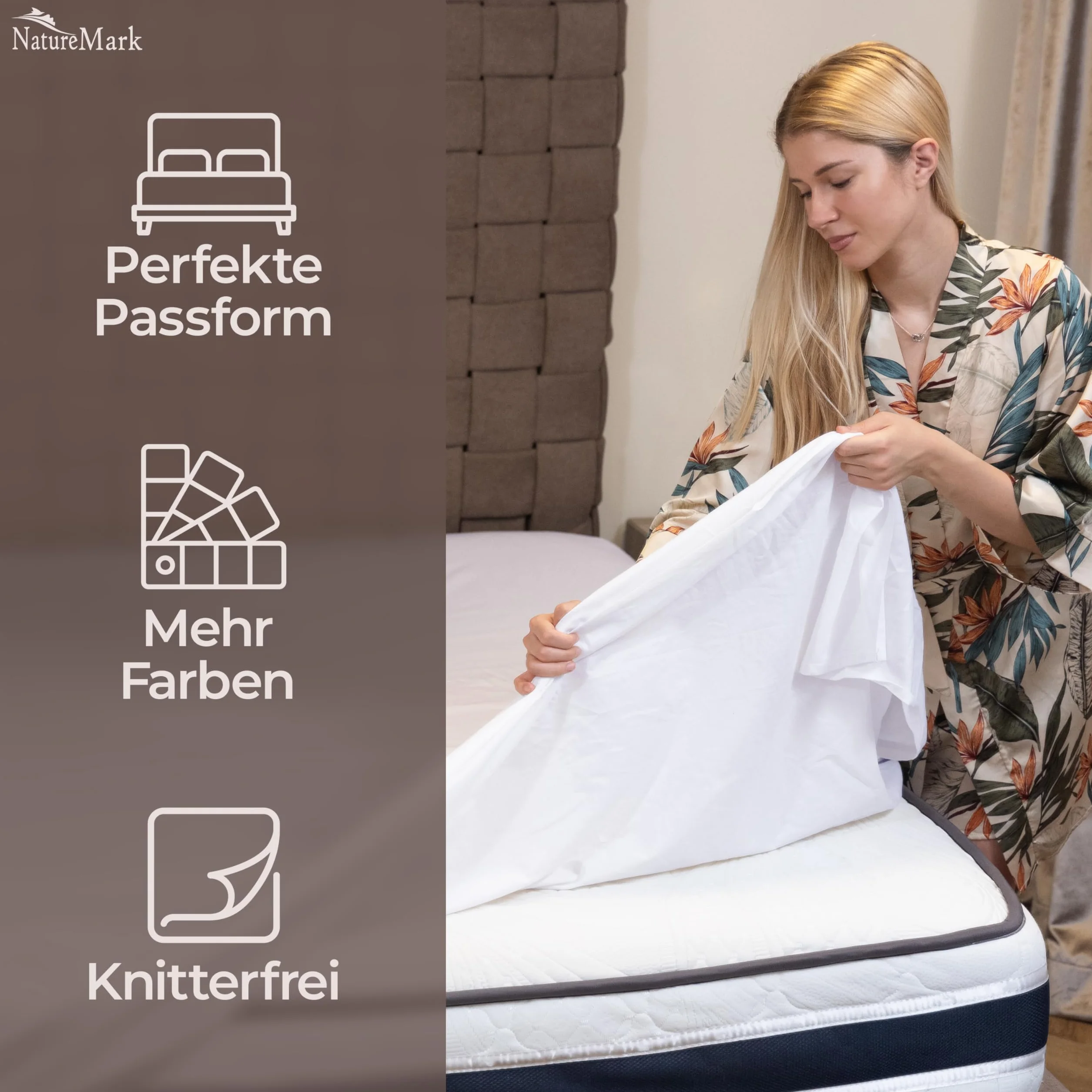 Green Mark Textilien Prześcieradło 100% Tkana Bawełna Białe 250 x 150 cm
