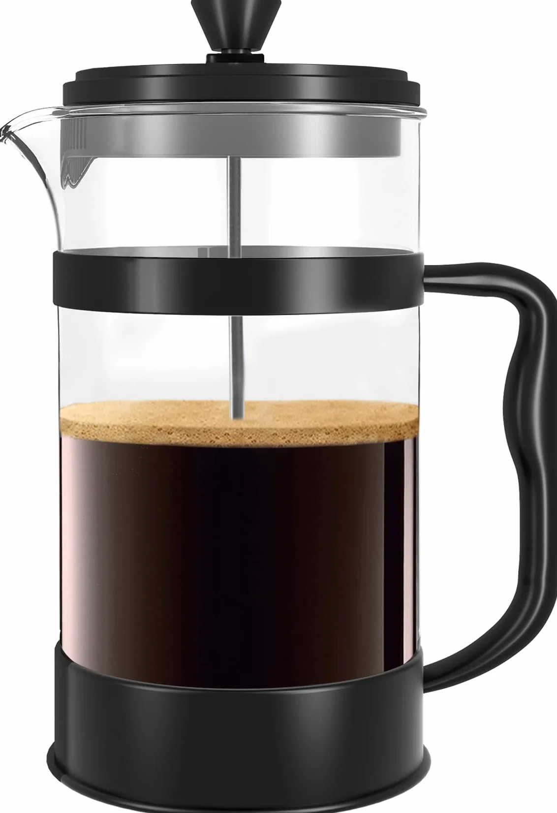 Kichly French Press Ekspres do Kawy 1000 ml Żaroodporne Szkło Stalowy Tłok