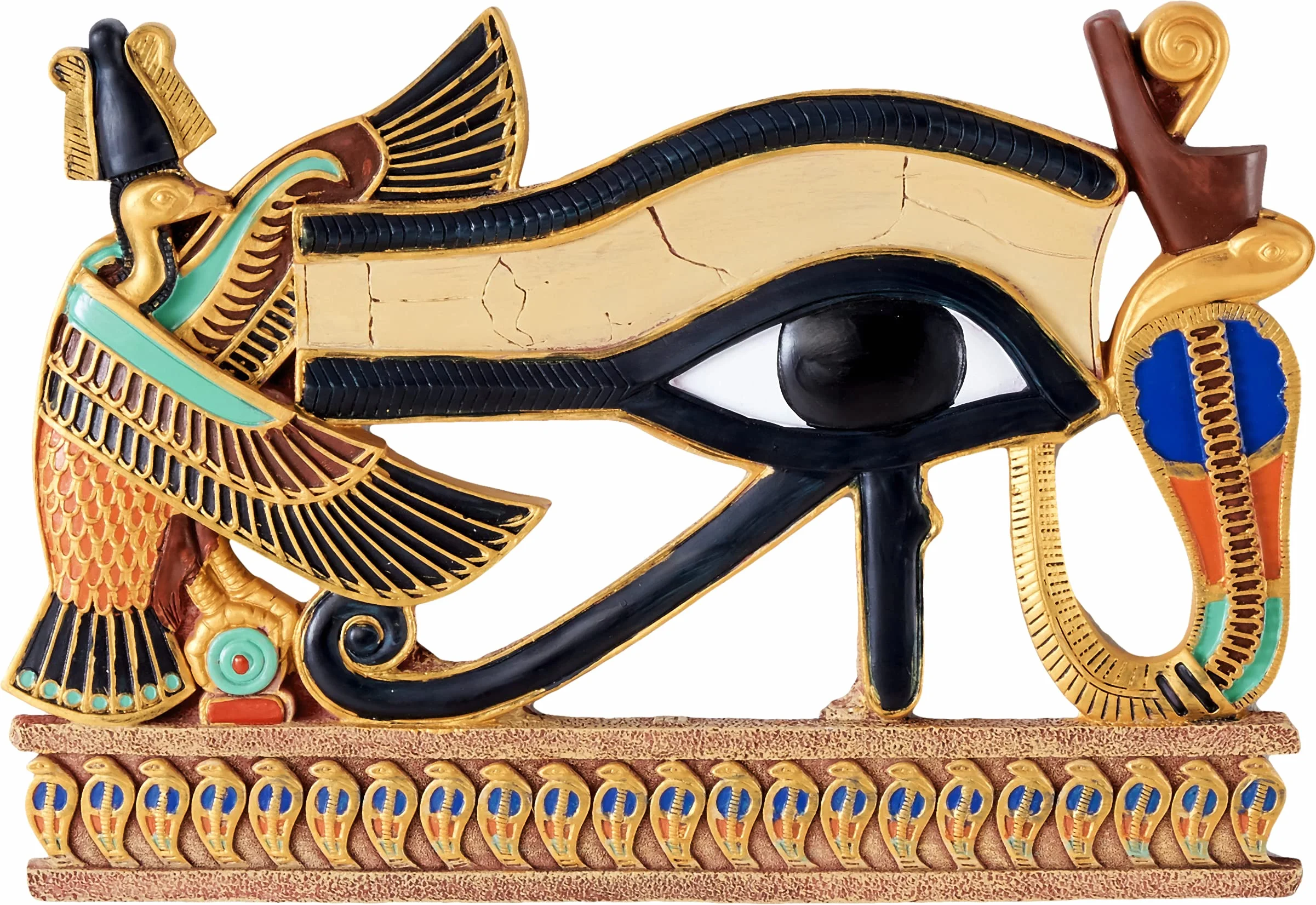 Design Toscano Egypitan Decor Eye of Horus tablica z rzeźbą ścienną 30 cm żywica poliestrowa