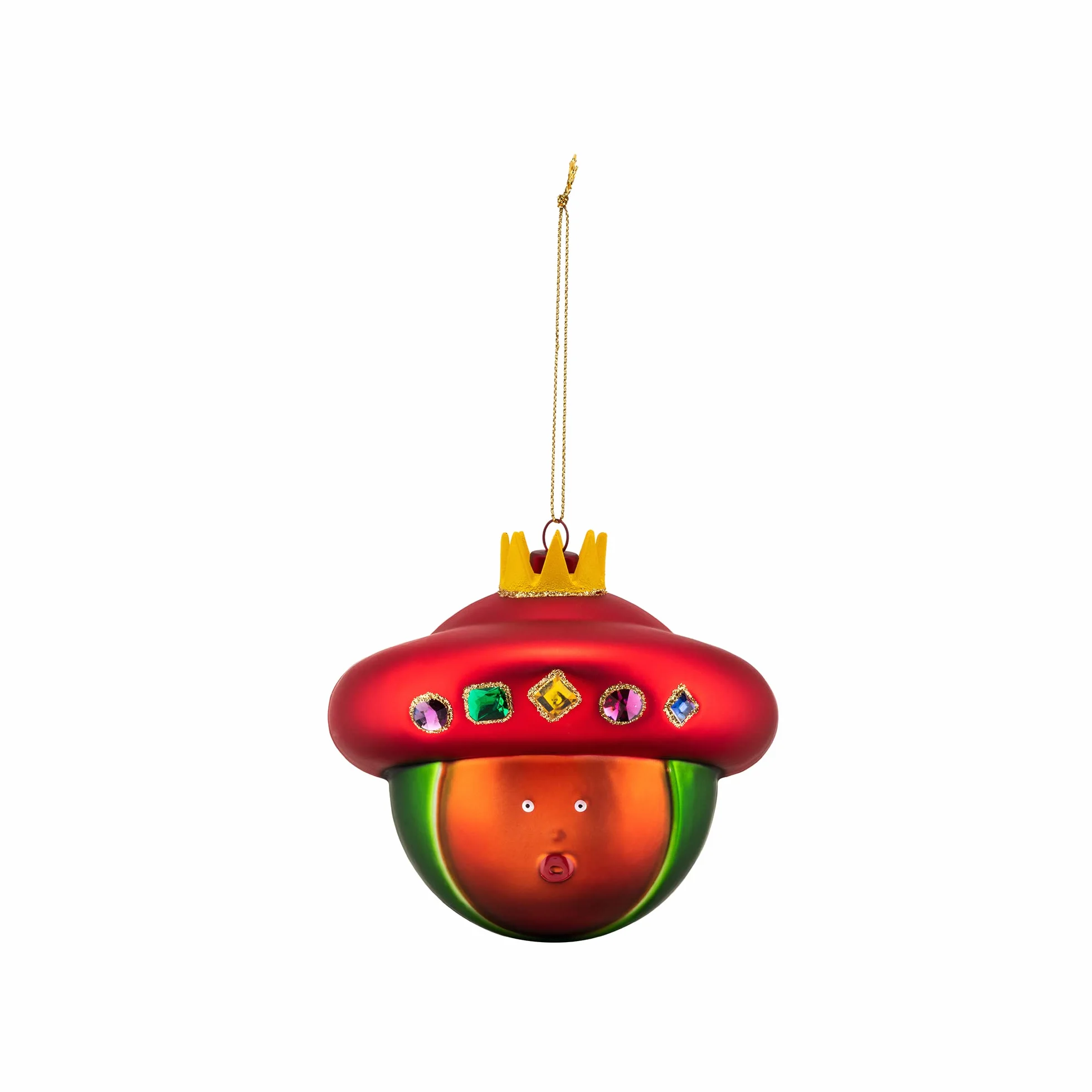 Alessi AMJ13 10 Baldassarre kula bożonarodzeniowa, ręcznie dekorowane szkło dmuchane, czerwone