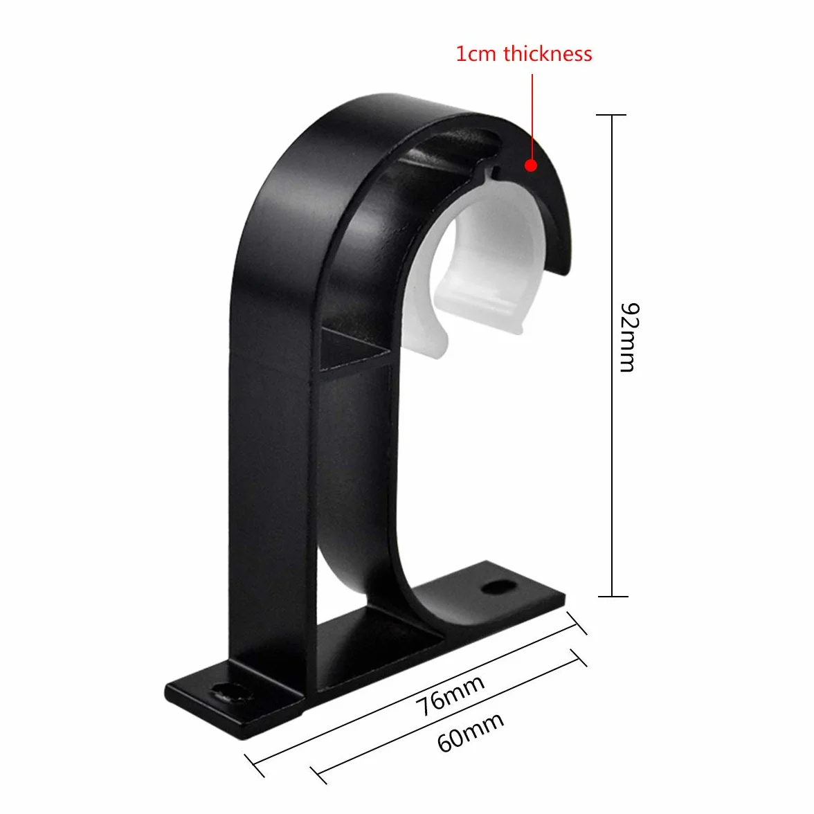 Uchwyt do Zasłony Sufitowy i Ścienny ze Stopu Aluminium 28 mm Czarny