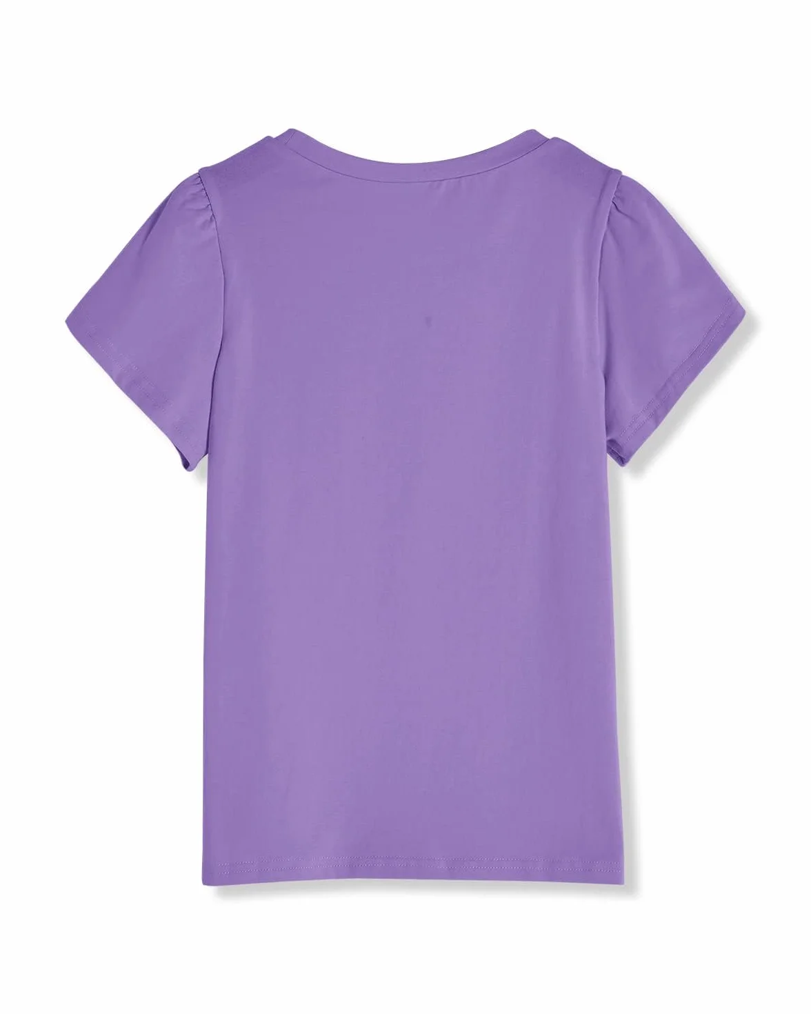 Haloumoning Dziewczęce t-shirty letnie topy z krótkim rękawem Casual T-shirt z okrągłym dekoltem Śliczne gładkie topy
