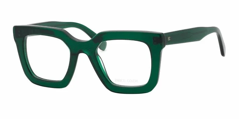 Enrico Coveri Okulary ECV157 dla kobiet, okulary korekcyjne, pasują do wszystkich rodzajów soczewek, Zielony