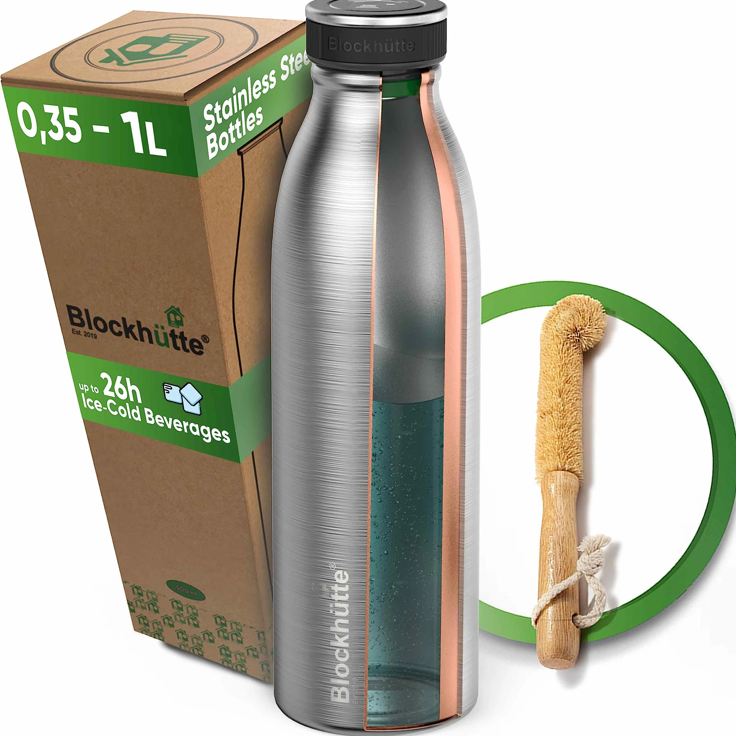 Butelka do picia ze stali nierdzewnej izolowana 1 l 750 ml 500 ml 350 ml szczelna