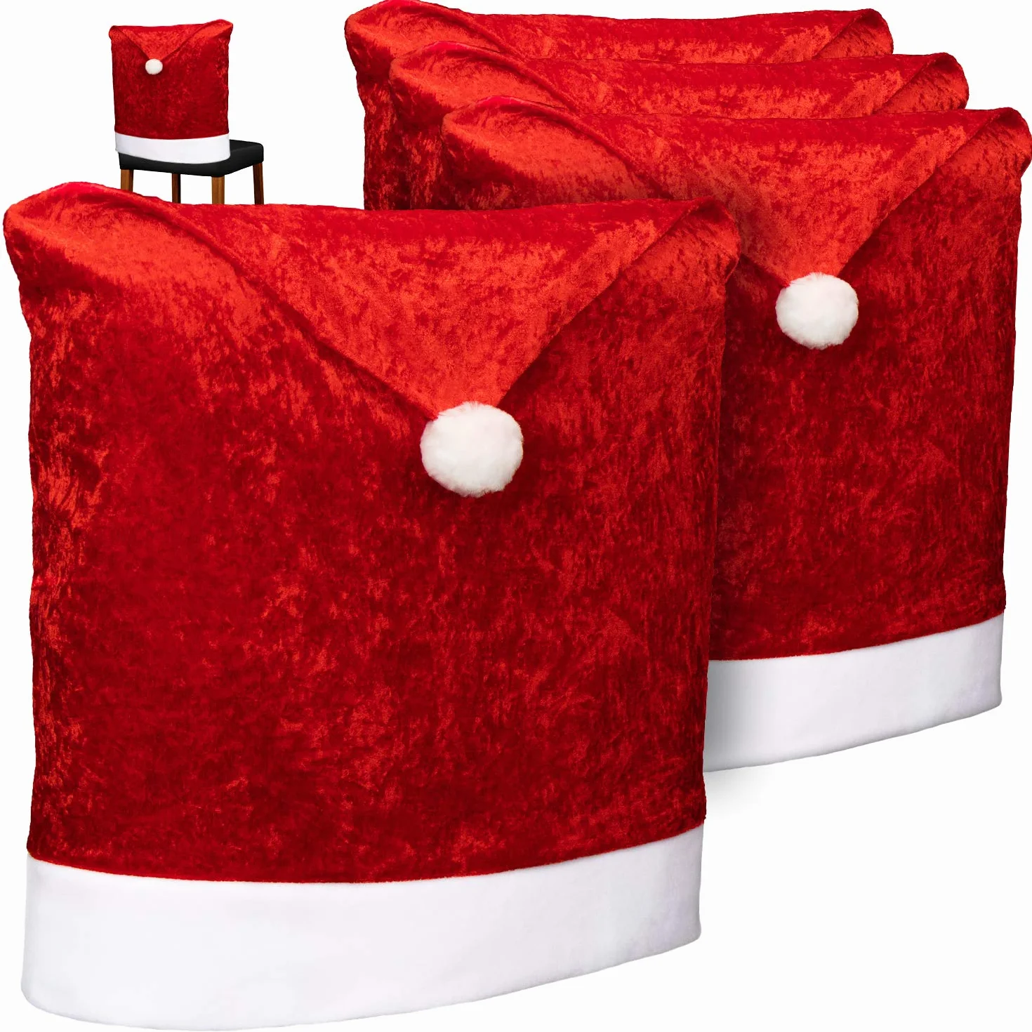 COM-FOUR® 4x pokrowce na krzesla premium - Dekoracja swiateczna na krzesla - pokrowce ochronne w swiatecznym designie - pokrowce na meble do siedzenia - pokrowce na krzesla swiateczne