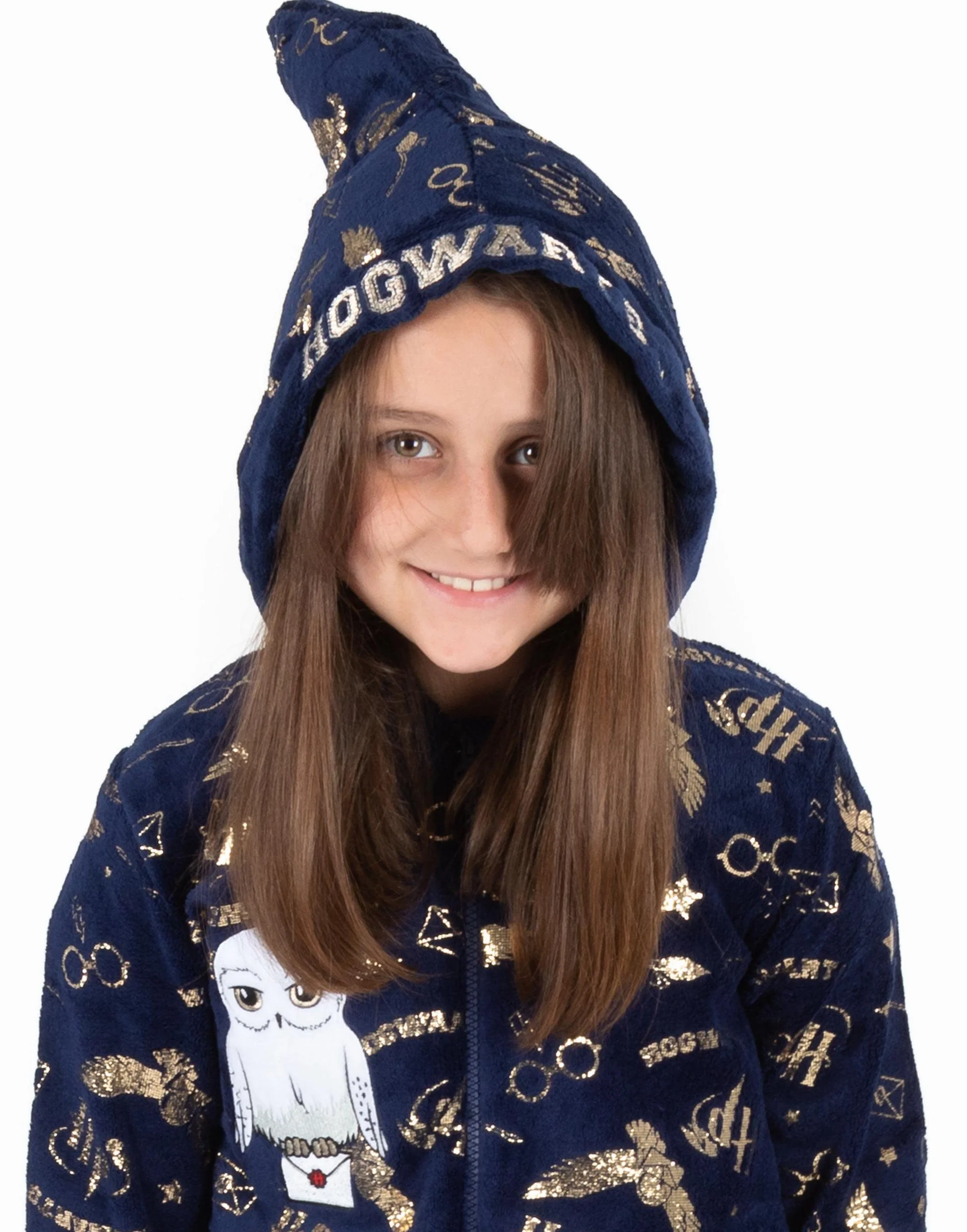 Harry Potter Onesie Dziewczyny Dzieci Hogwarts Hedwig WSZYSTKO W ONE PAJAMA