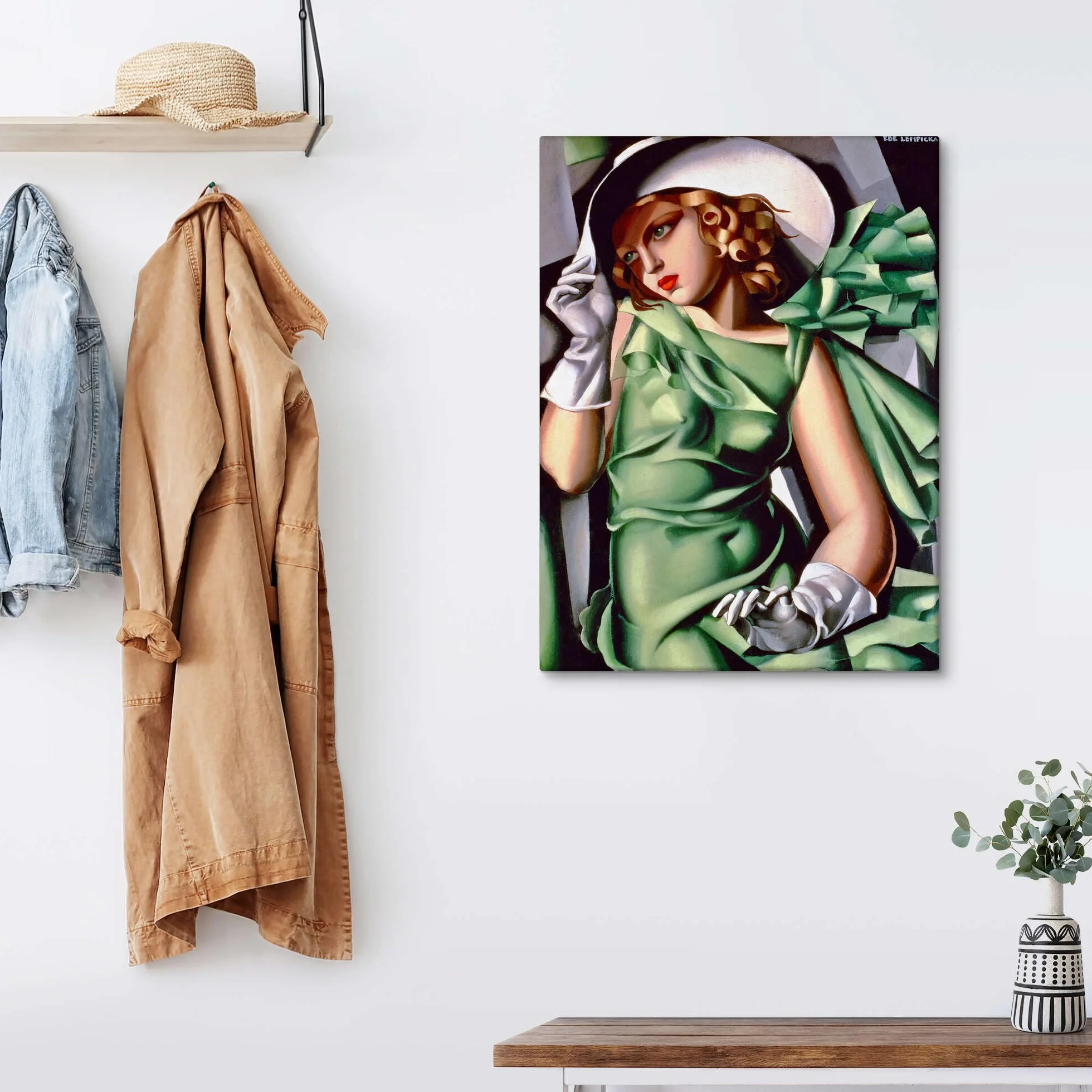 Tamara de Lempicka Obraz na płótnie Kobieta w zielonej sukni 50 x 70 cm