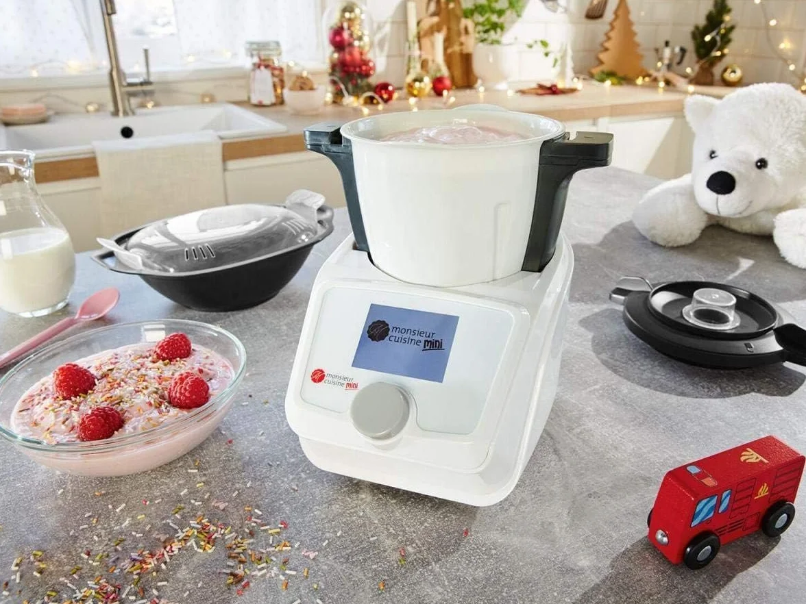 Monsieur Mini robot kuchenny dla dzieci z miską, parowarem, blenderem