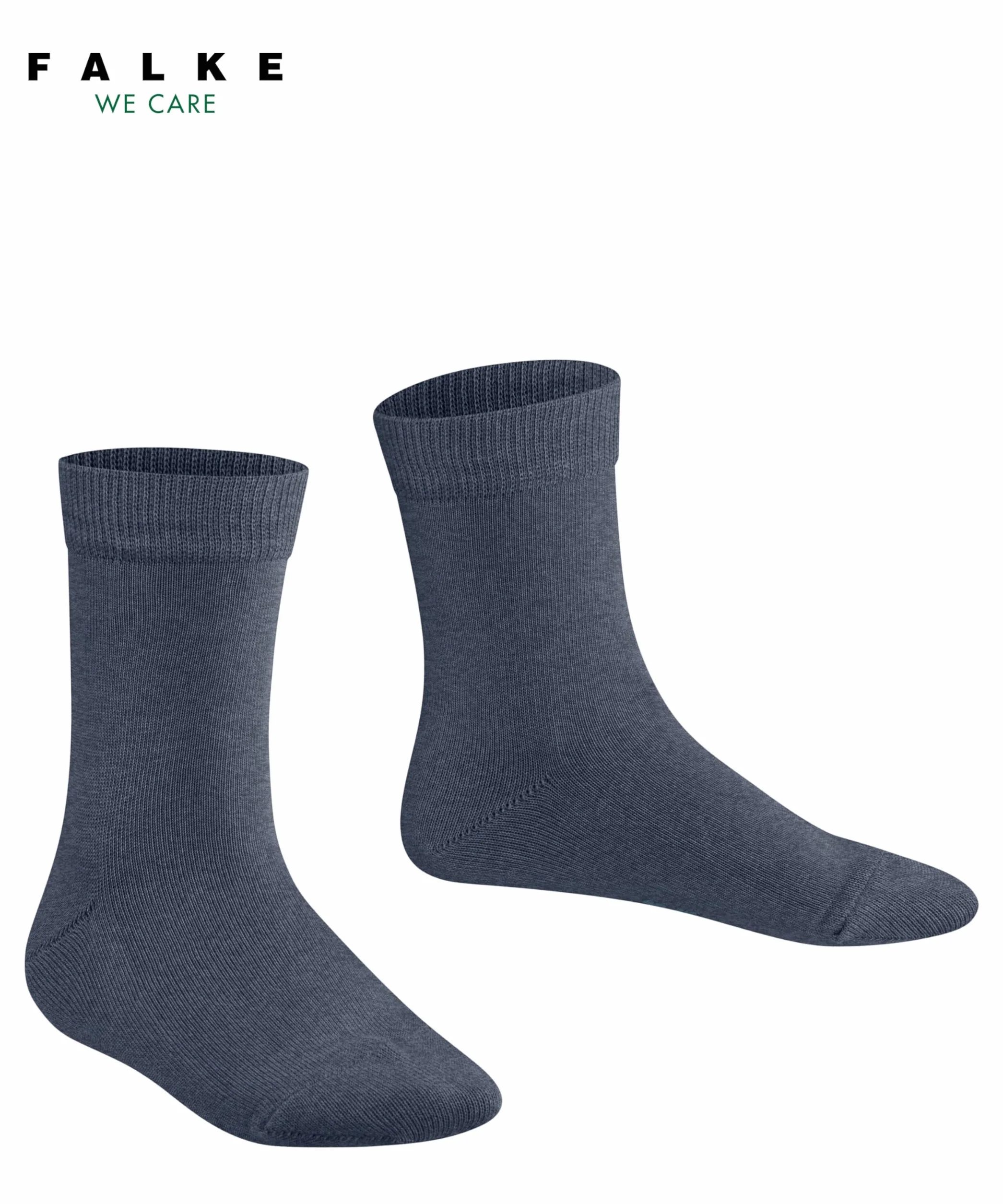 FALKE Uniseks - dzieci Skarpety Family K So bawełna jednokolorowe 1 Para, Niebieski Dark Blue Melange 6688, 31-34