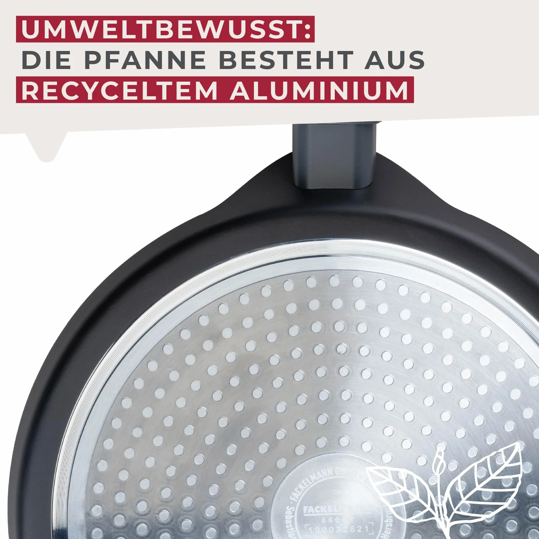 Fackelmann Patelnia do naleśników 25 cm ceramiczna nieprzywierająca aluminium z recyklingiem