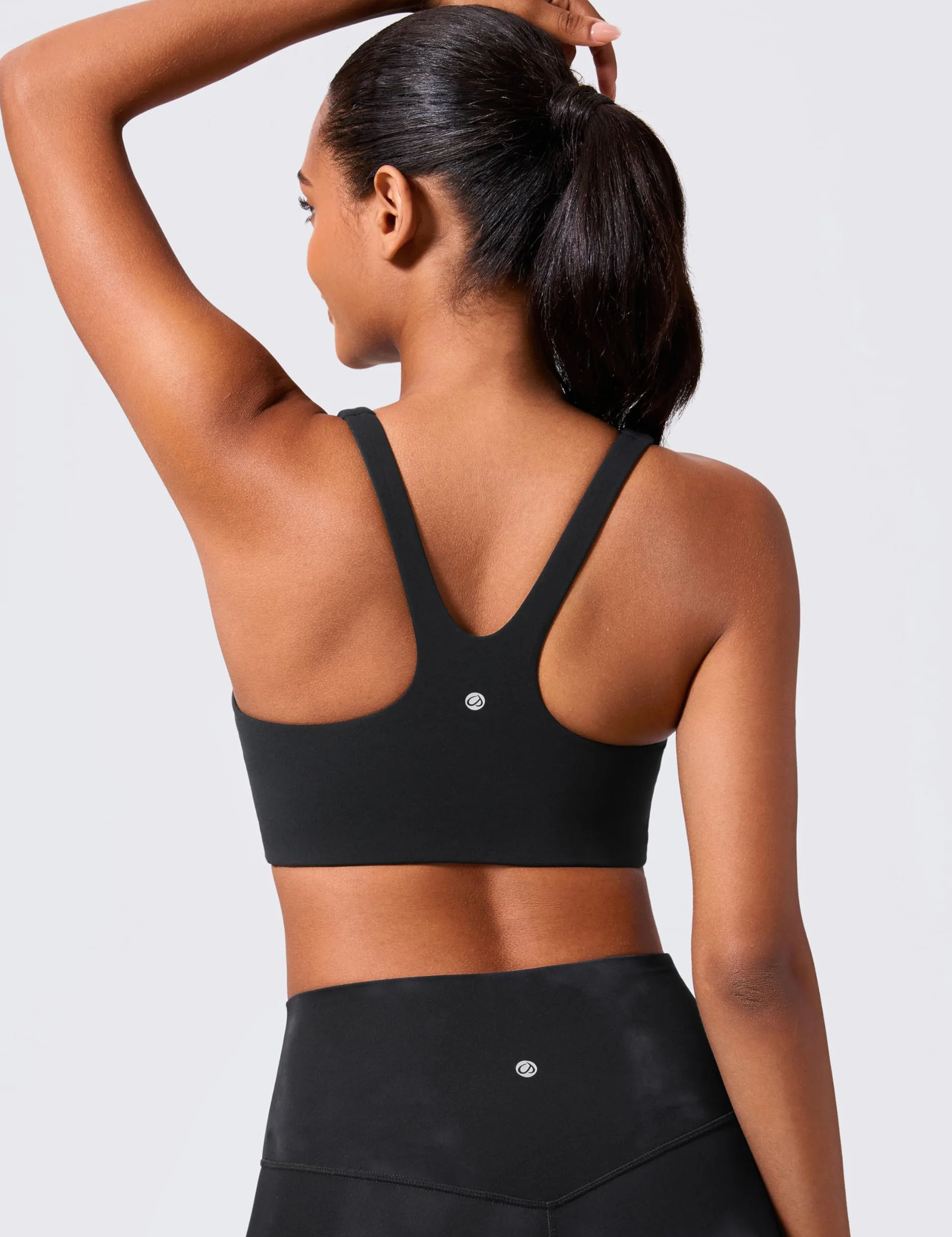 CRZ YOGA BBiustonosz sportowy Butterlift Double Lined Square Neck dla kobiet – bez fiszbin z odkrytymi plecami w kształcie litery V do ćwiczeń i jogi bez usztywnień