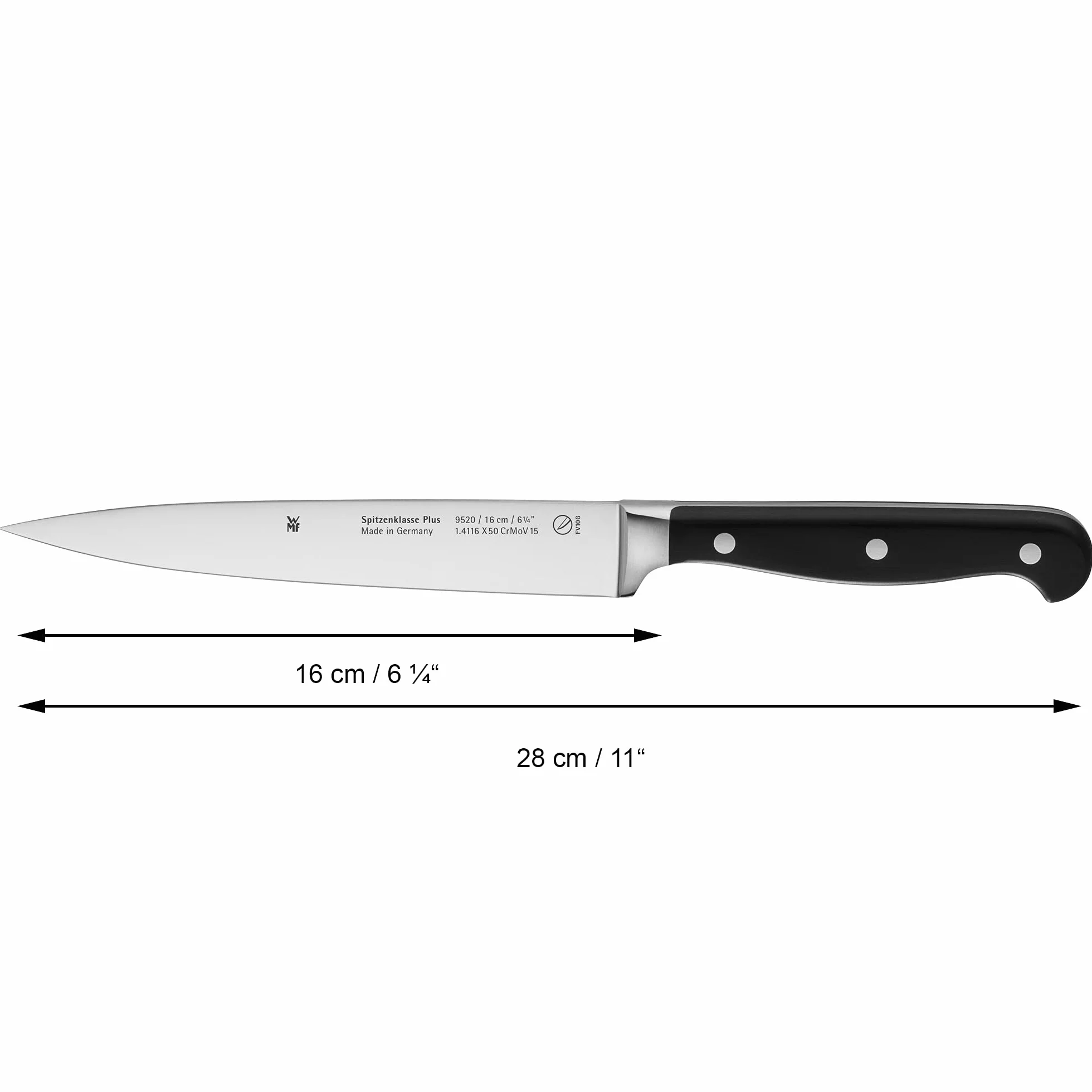 WMF Nóż do rzeźbienia Spitzenklasse Plus 32 cm, ostrze 16 cm, kute stalowe, Niemcy