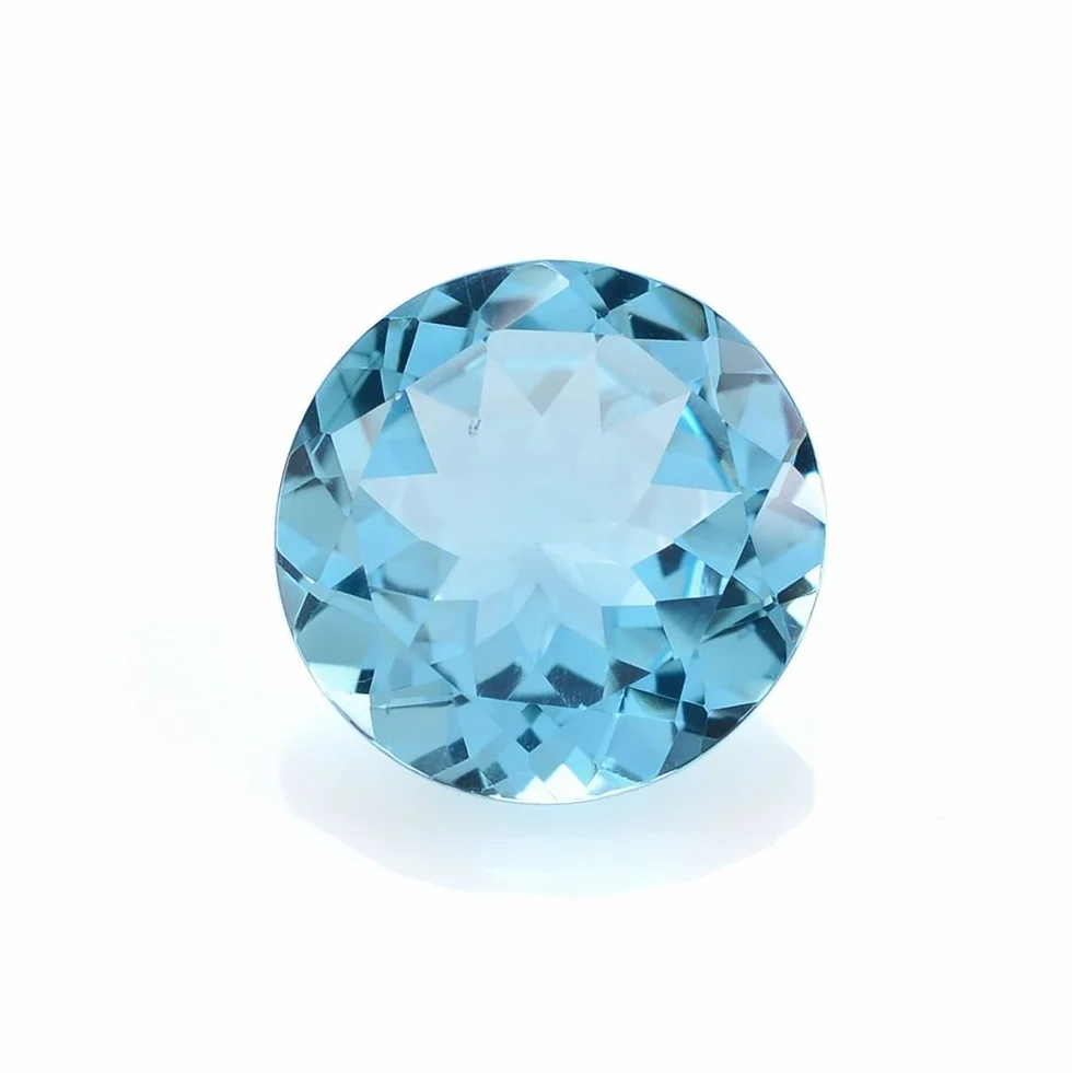 Sky Blue topaz brylantowy szlif okrągły kształt fasetowany luźny kamień szlachetny, topaz niebo niebieski kolor, produkcja biżuterii, cena hurtowa. e Metal nieszlachetny, colore: NIEBIESKI, cod. SBCT03-3.00-050