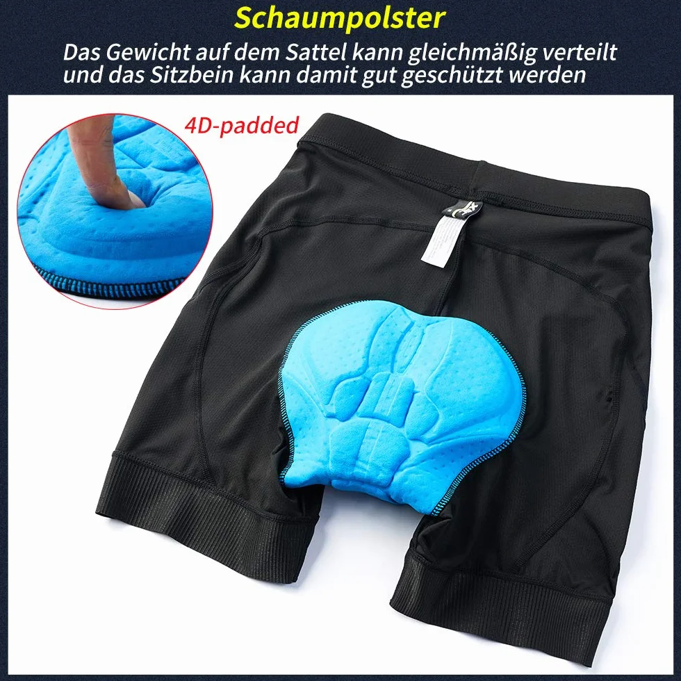 XGC Męskie spodenki rowerowe z elastyczną, oddychającą wkładką żelową 4D, o dużej gęstości