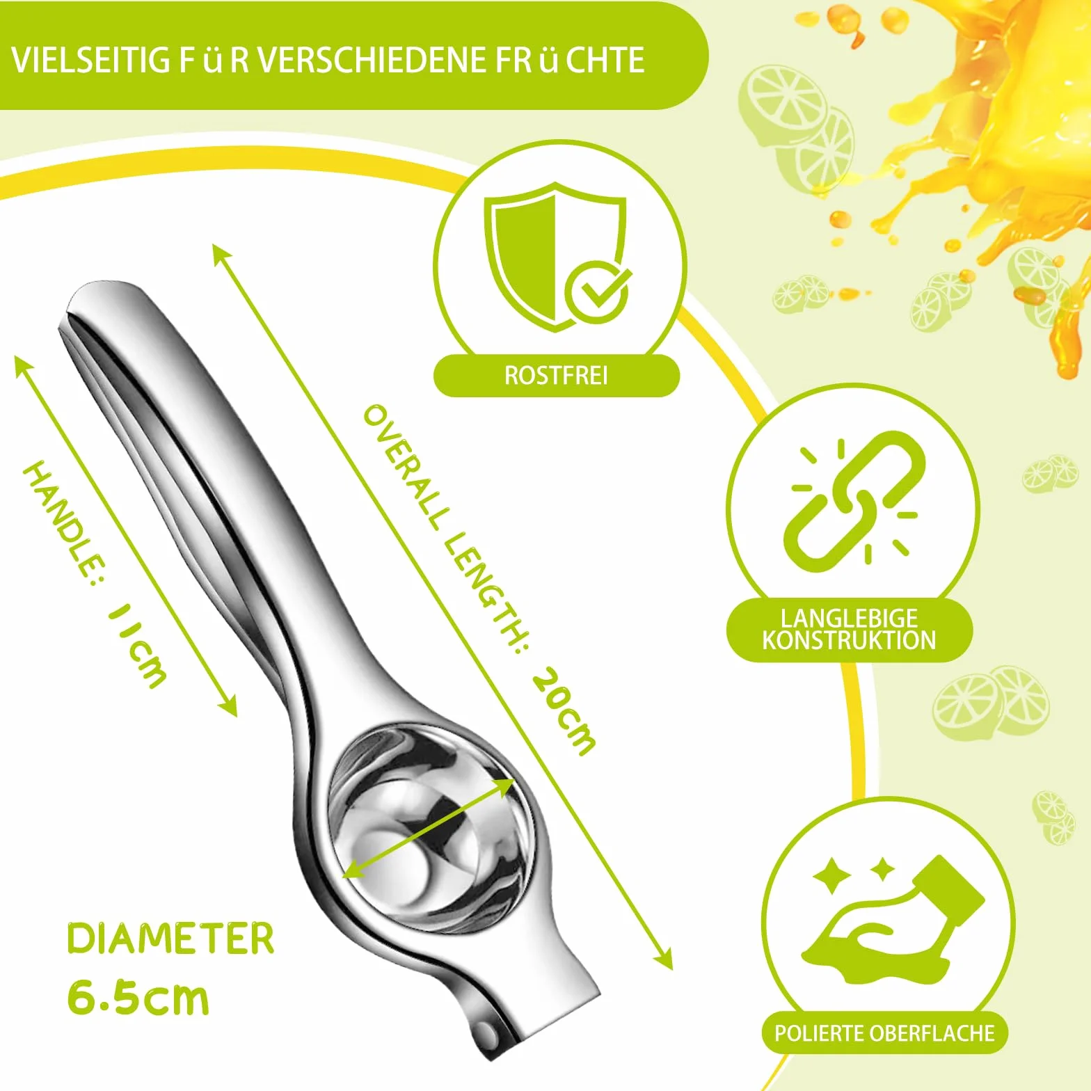 Maszyna do prasowania cytryn, Große Heavy Duty Handhelp Juicer für Zitrone, Metalowa ręczna prasa cytrynowa, Narzędzie do wyciskania wapna, Ręczna prasa cytrynowa