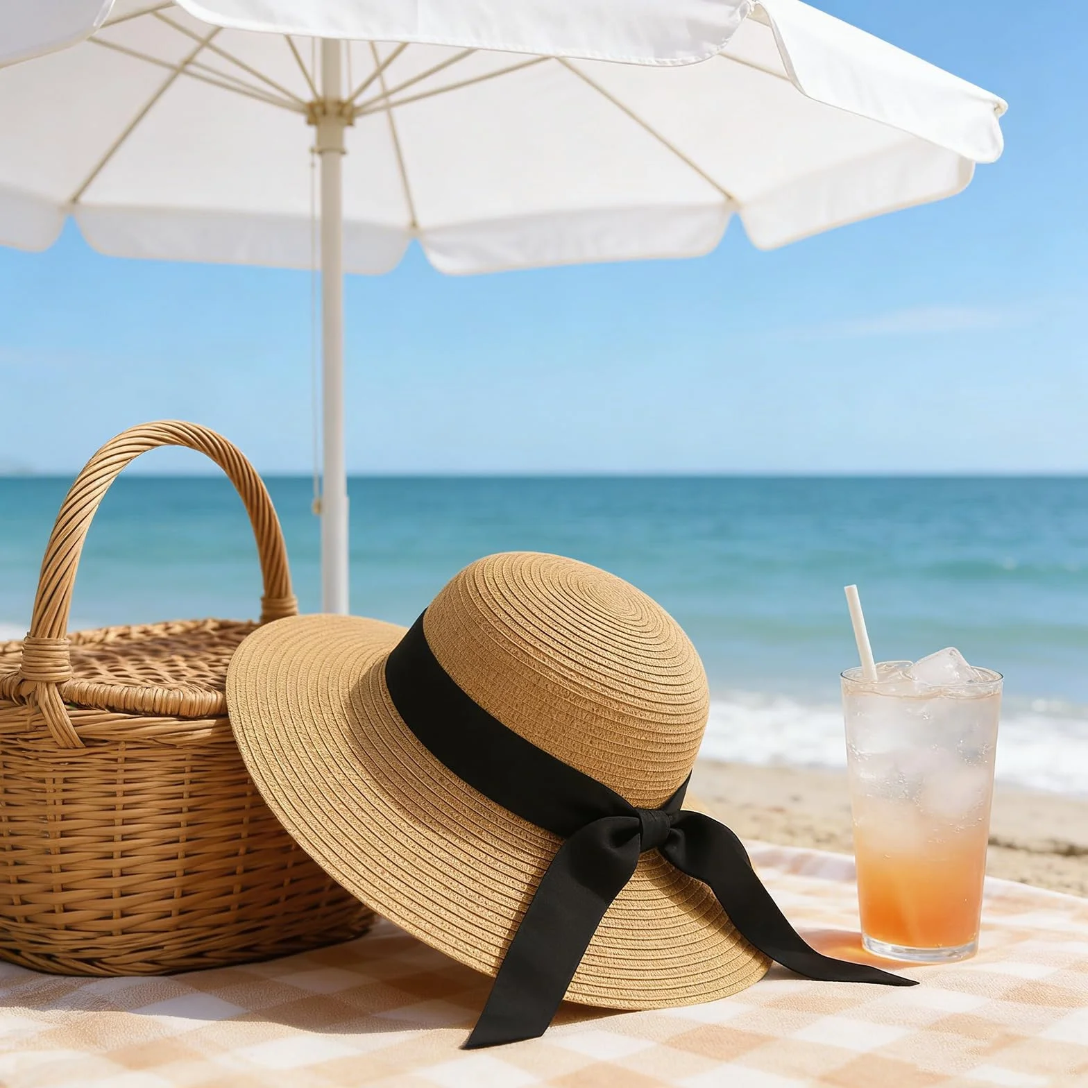 Damski kapelusz przeciwsłoneczny, słomkowy, ochrona przed promieniowaniem UV, kapelusz plażowy, składany, UPF 50+, letni kapelusz damski z szerokim rondem, idealny na plażę, do ogrodu, na basen, do