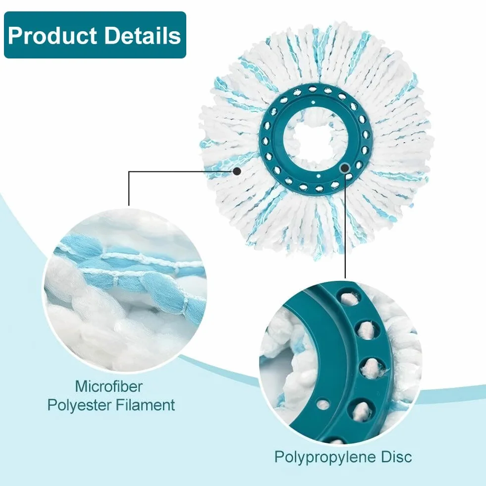Leifheit Clean Twist Disc Mop Microset 5 sztuk wymiennych głowic 2-włóknisty system okrągłe części zamienne