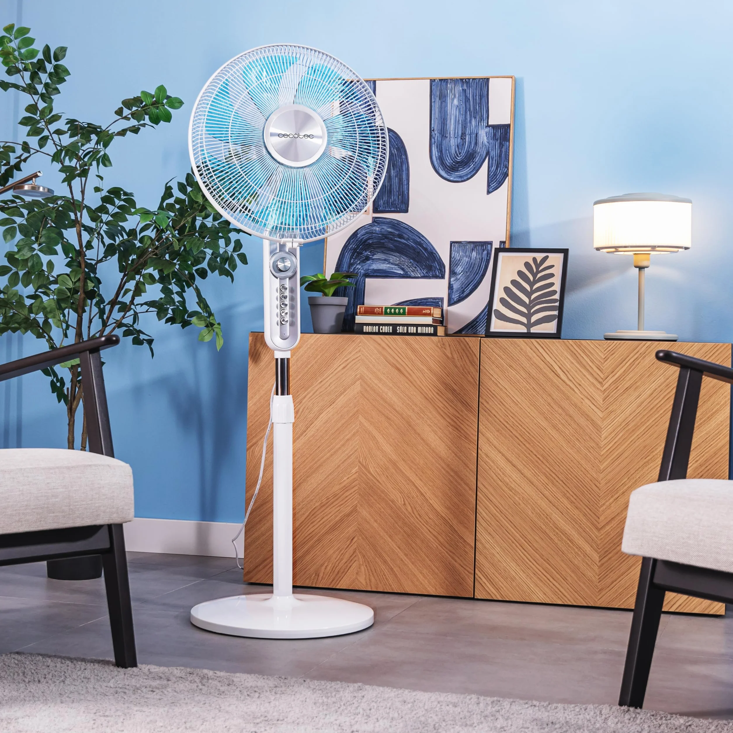 Cecotec EnergySilence 610 Max Flow Ventilateur de sol 70W 16" 7 pales minuterie 2h 4 vitesses oscillation 90º hauteur réglable 130 cm