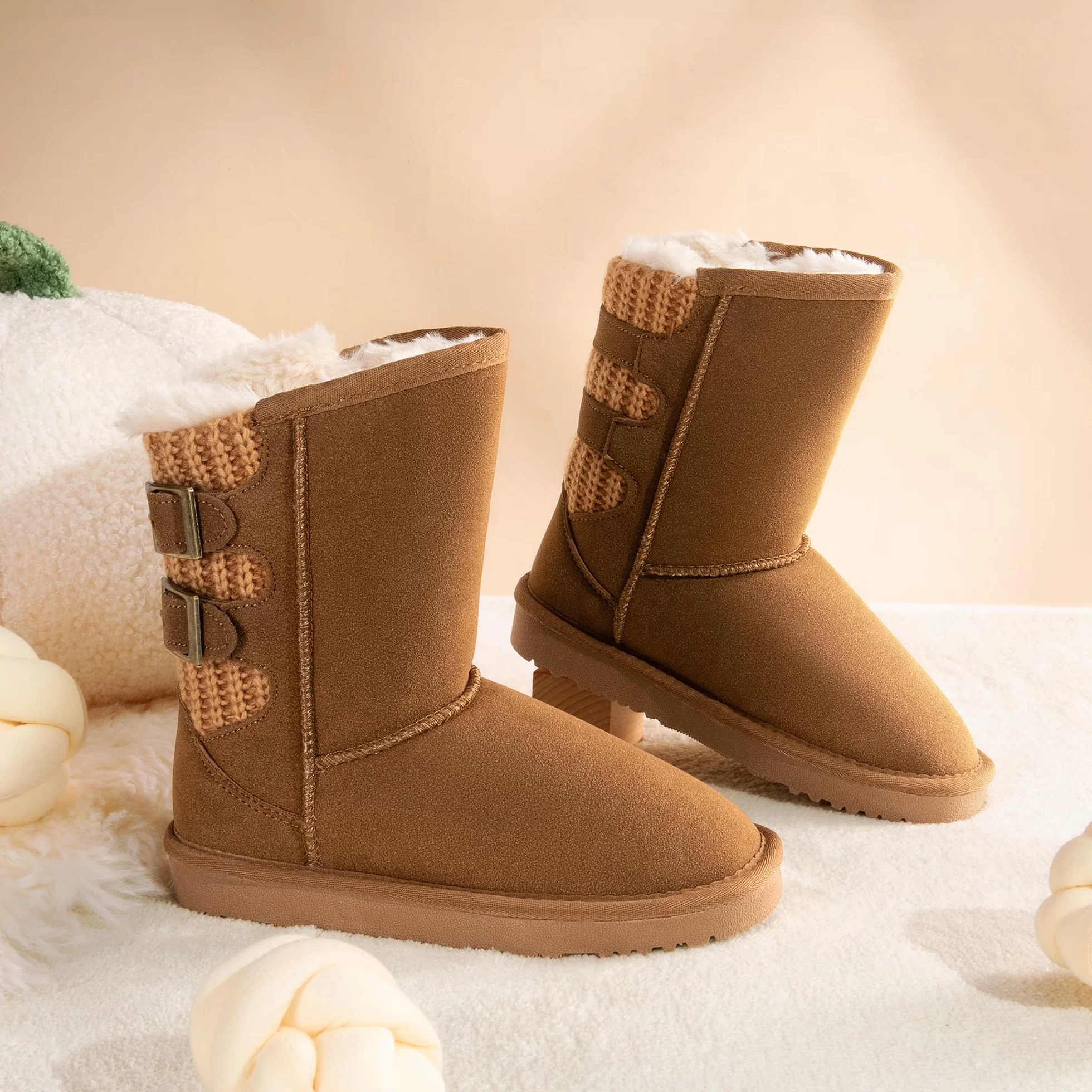 DREAM PAIRS Dziewczęce i chłopięce zimowe botki wysokie buty zimowe dla dzieci ocieplane