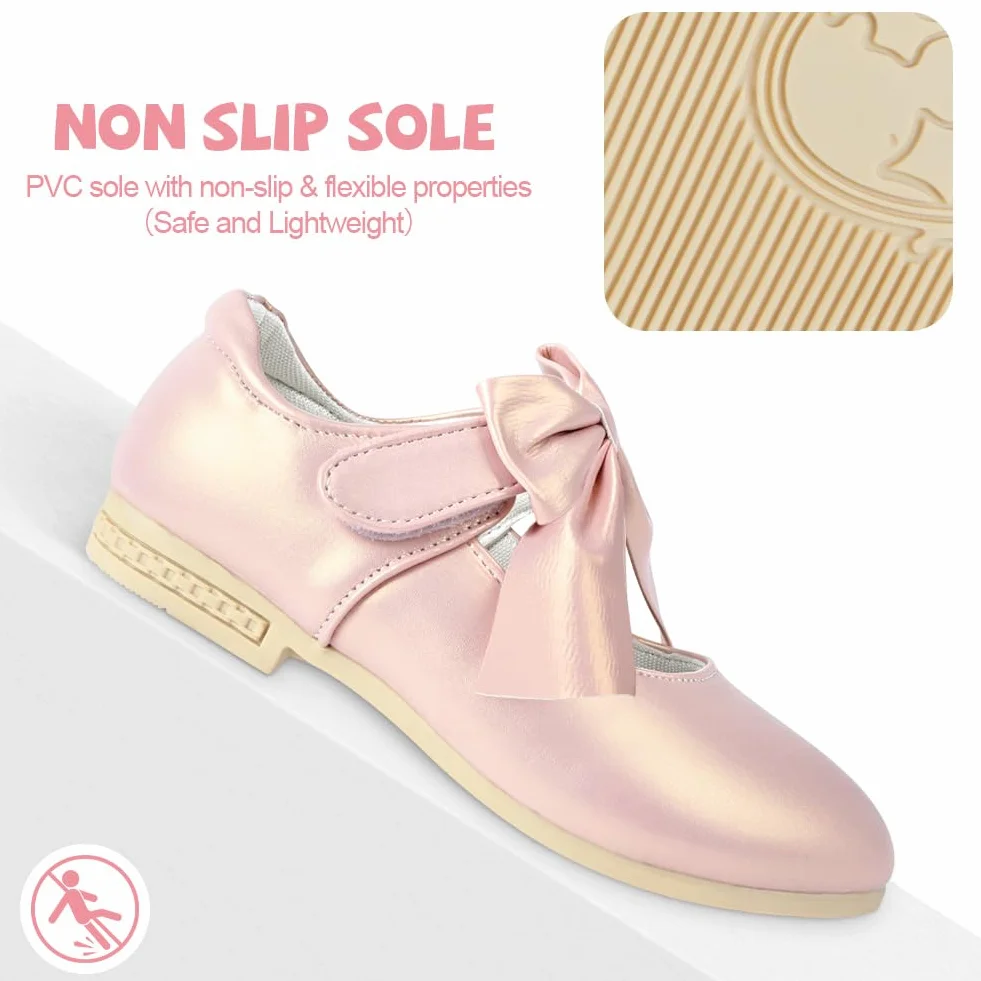 Buty Mary Jane ABOHU dla małych dziewczynek, buty dla księżniczek z kokardką, wieczorowe buty dla maluchów, baleriny, półbuty na wesela, imprezy i codzienne spacery