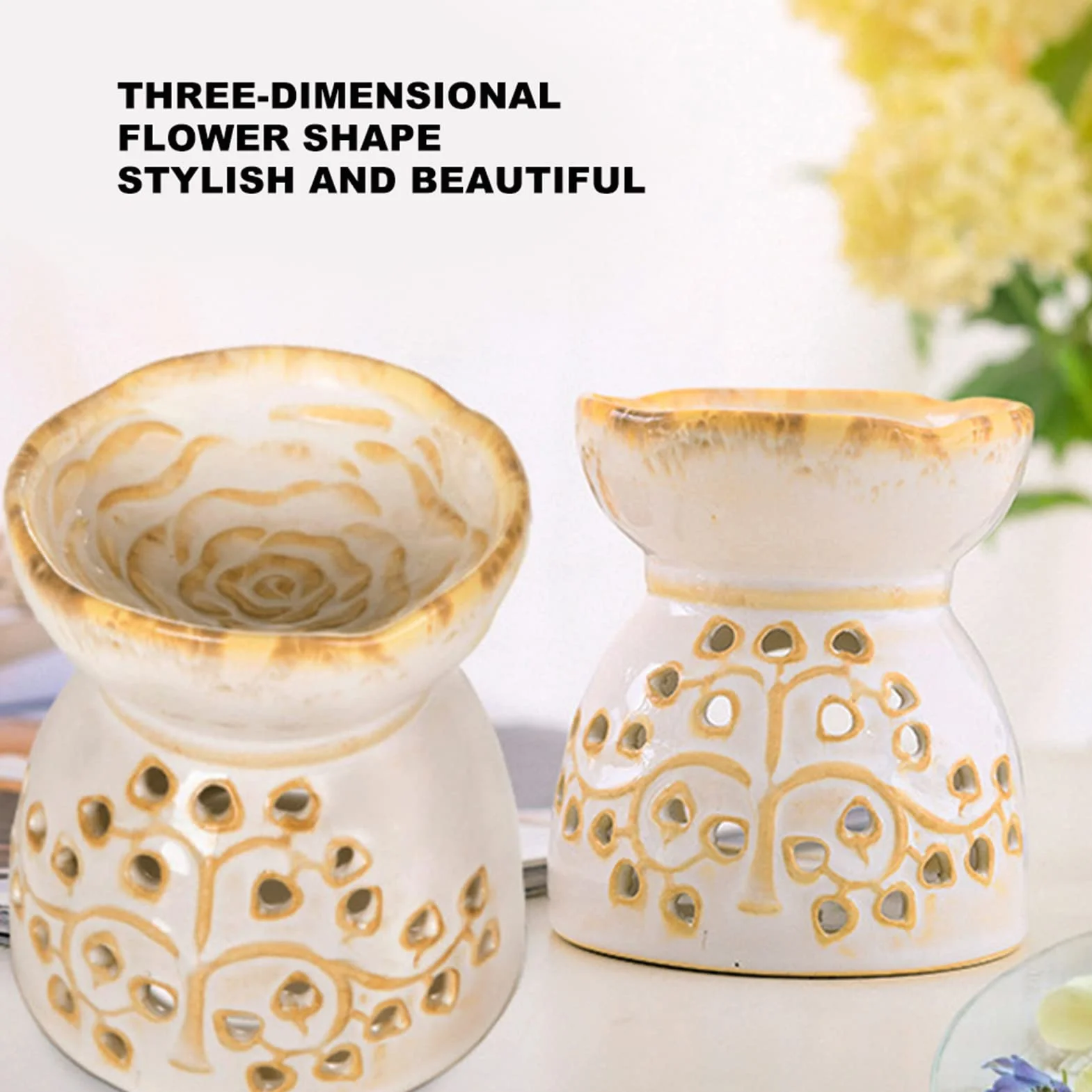 Podgrzewacz do Topienia Wosku Tea Light, Ceramiczny Palnik Zapachowy Palnik Woskowy Palnik Olejowy do Olejków Zapachowych Olejek Zapachowy Palnik świetlny Świeca Piec do