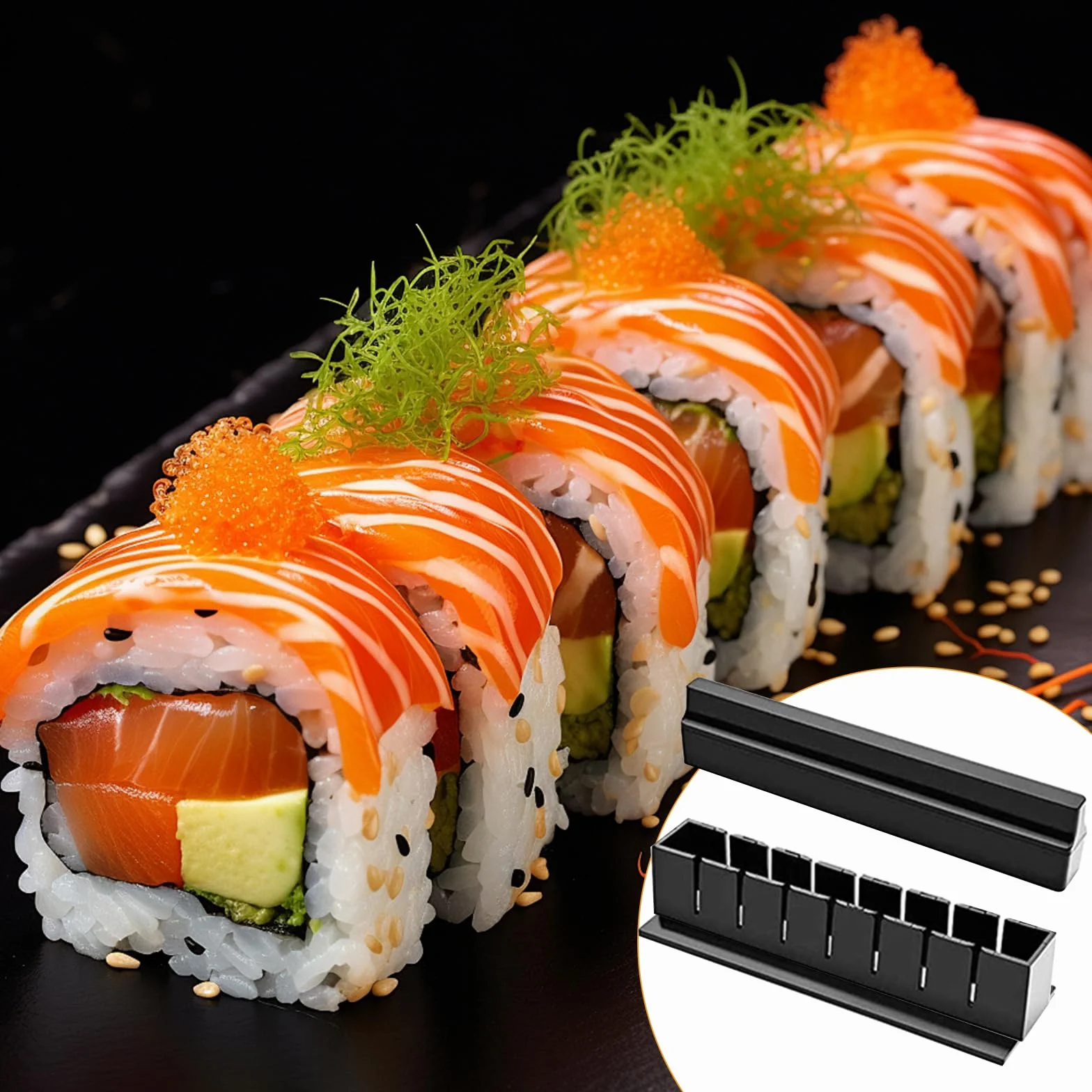 INHEMI zestaw do robienia sushi 10-częściowy czarny