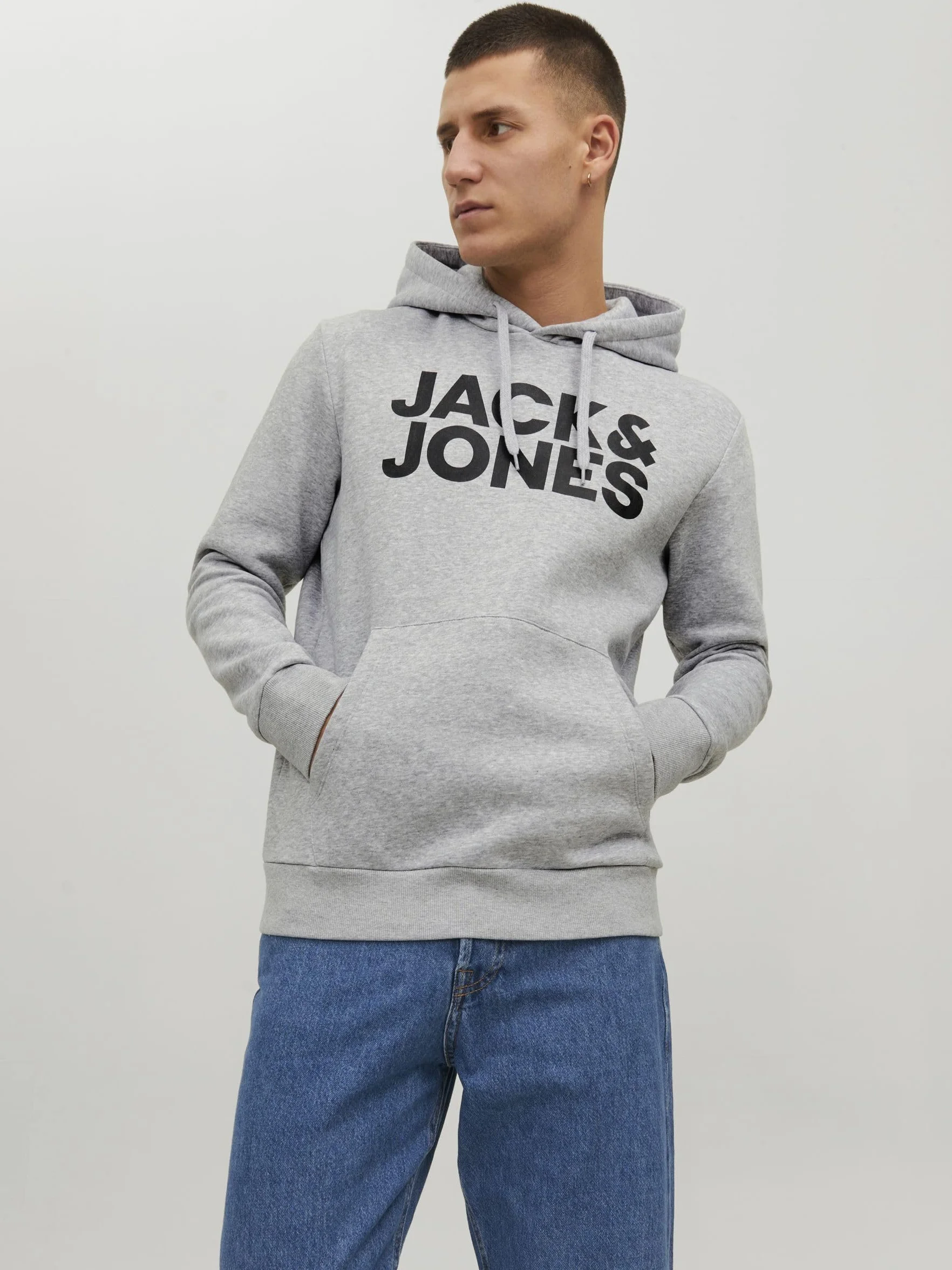 JACK & JONES Jjecorp Logo Sweat Hood Noos 12137054 Bluza Z Kapturem Mężczyźni