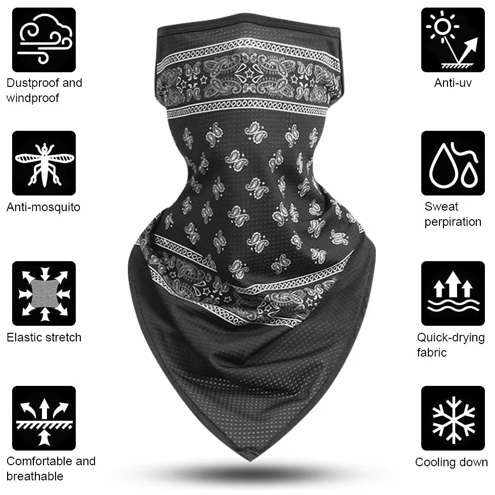 flintronic Wielofunkcyjna chusta na twarz, elastyczna, ochrona ust, męska/damska, chusta na szyję, nakrycie głowy, ochrona przed słońcem, kominiarka, szal do jogi, biegania, wędrówek, W20/L31