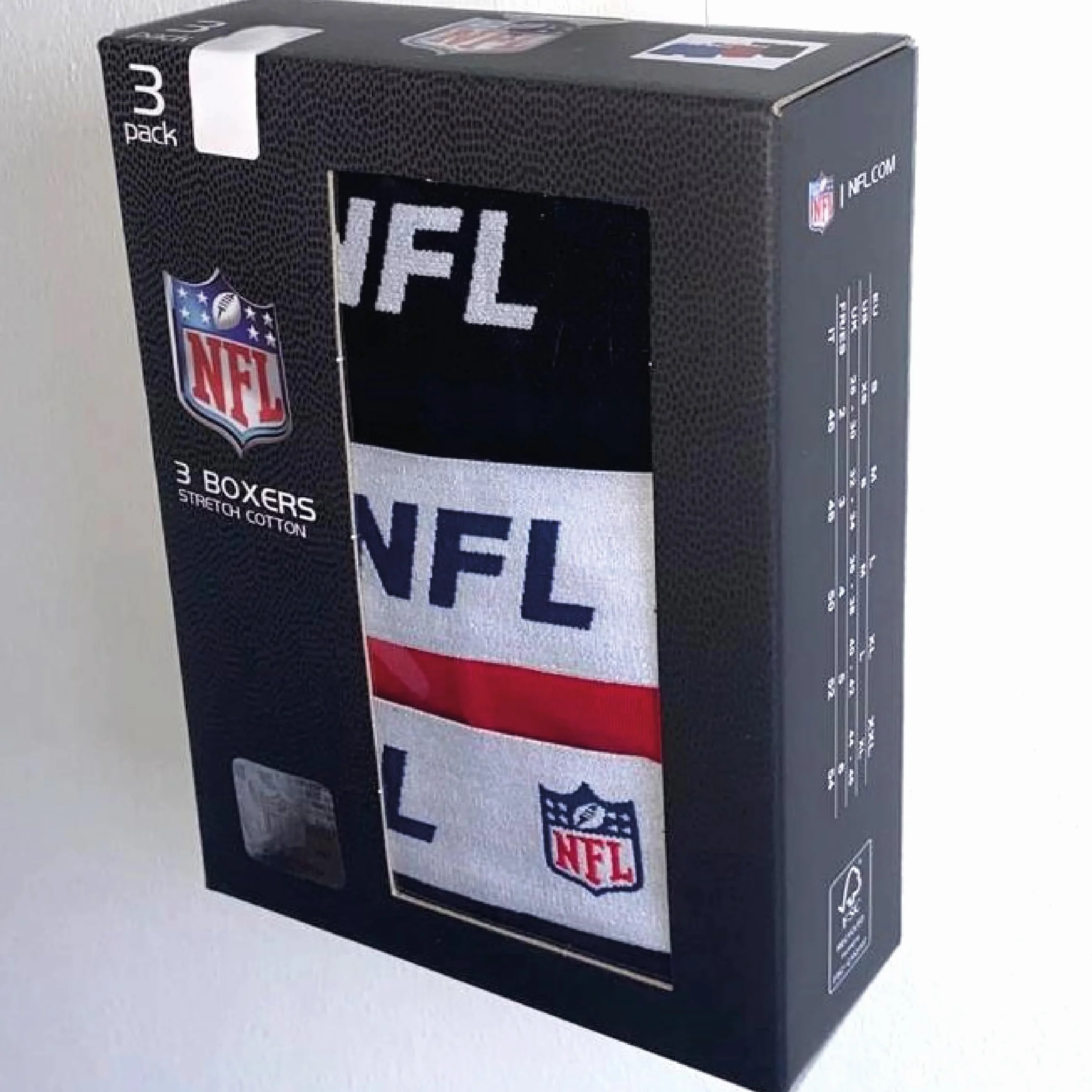 NFL SHIELD 3pk Boxers - NNY/RED/BLK - M